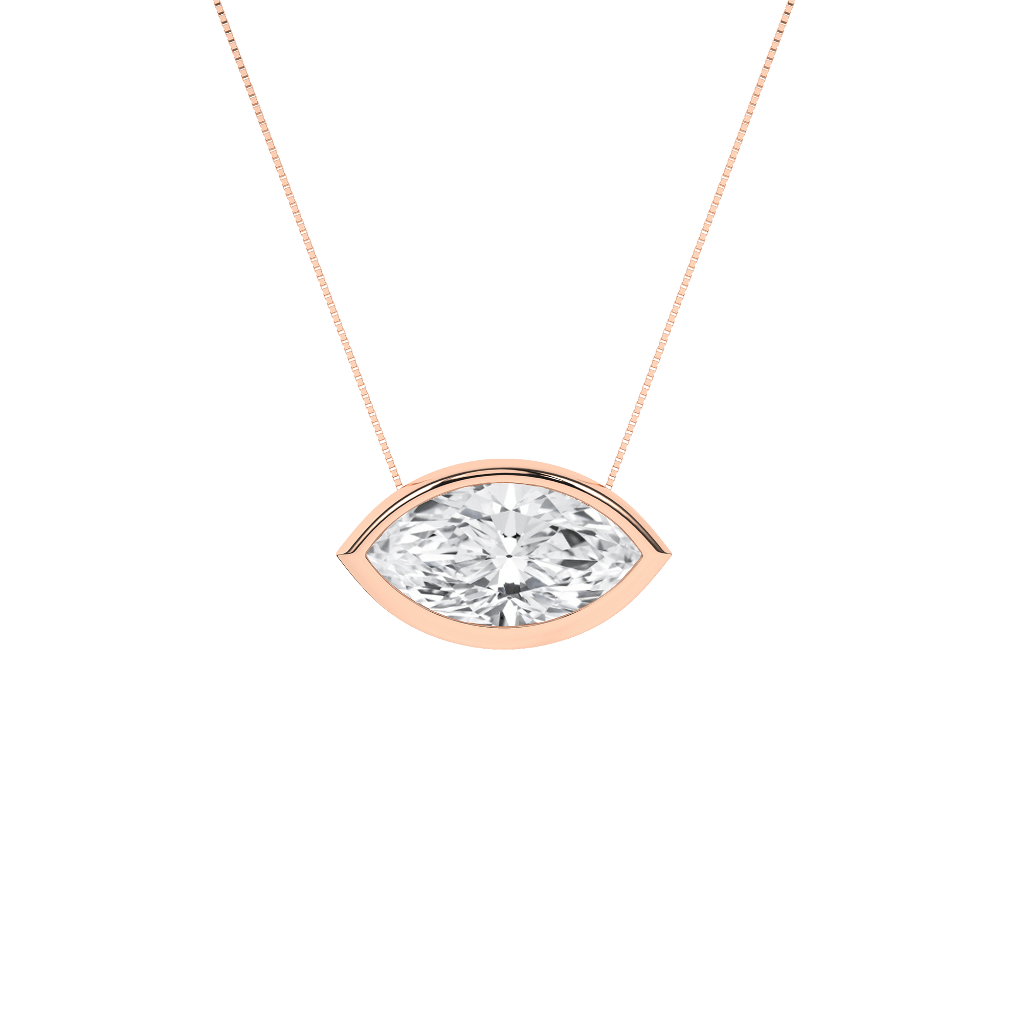 Bezel - Set Solitaire Pendant (Marquise) - Oz's Jewelers by The Hickory Jewelry Company