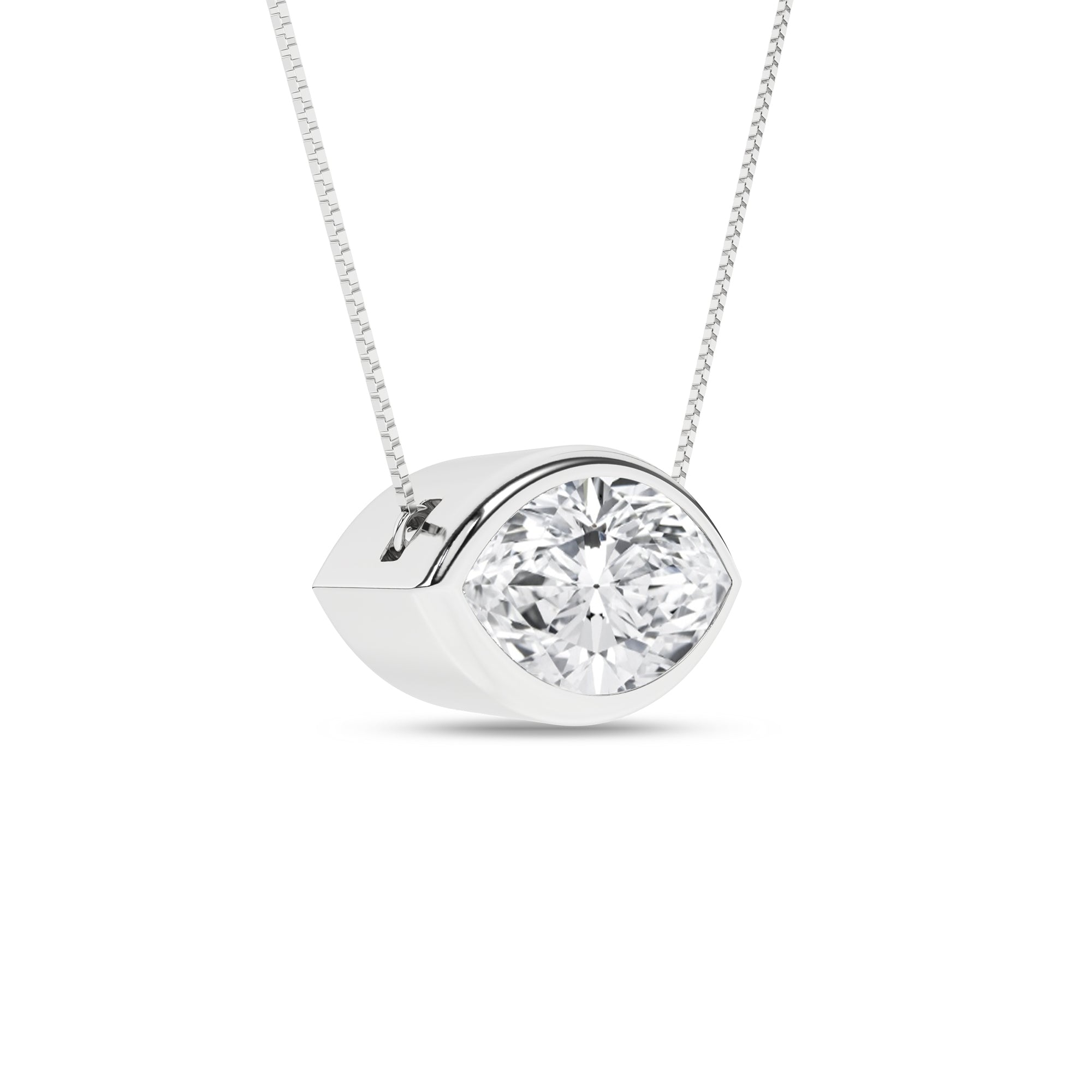 Bezel - Set Solitaire Pendant (Marquise) - Oz's Jewelers by The Hickory Jewelry Company