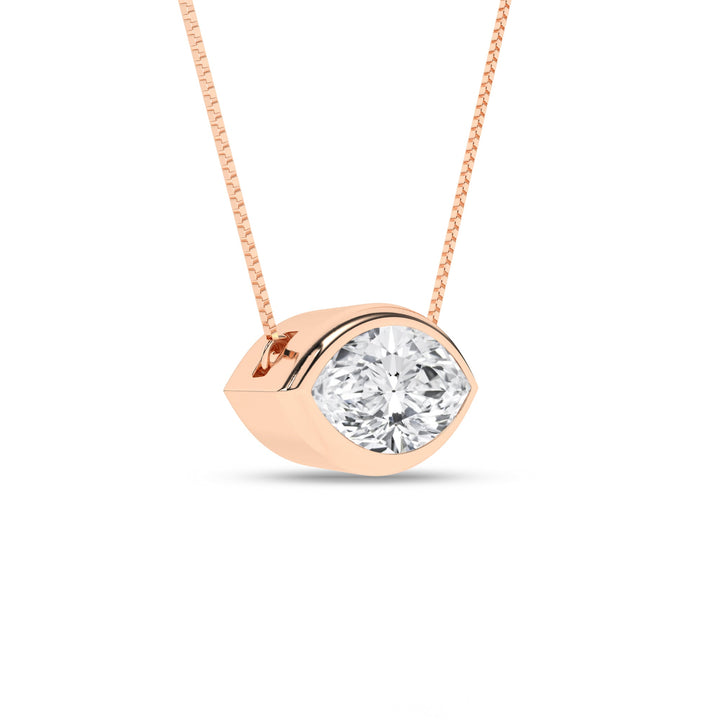 Bezel - Set Solitaire Pendant (Marquise) - Oz's Jewelers by The Hickory Jewelry Company