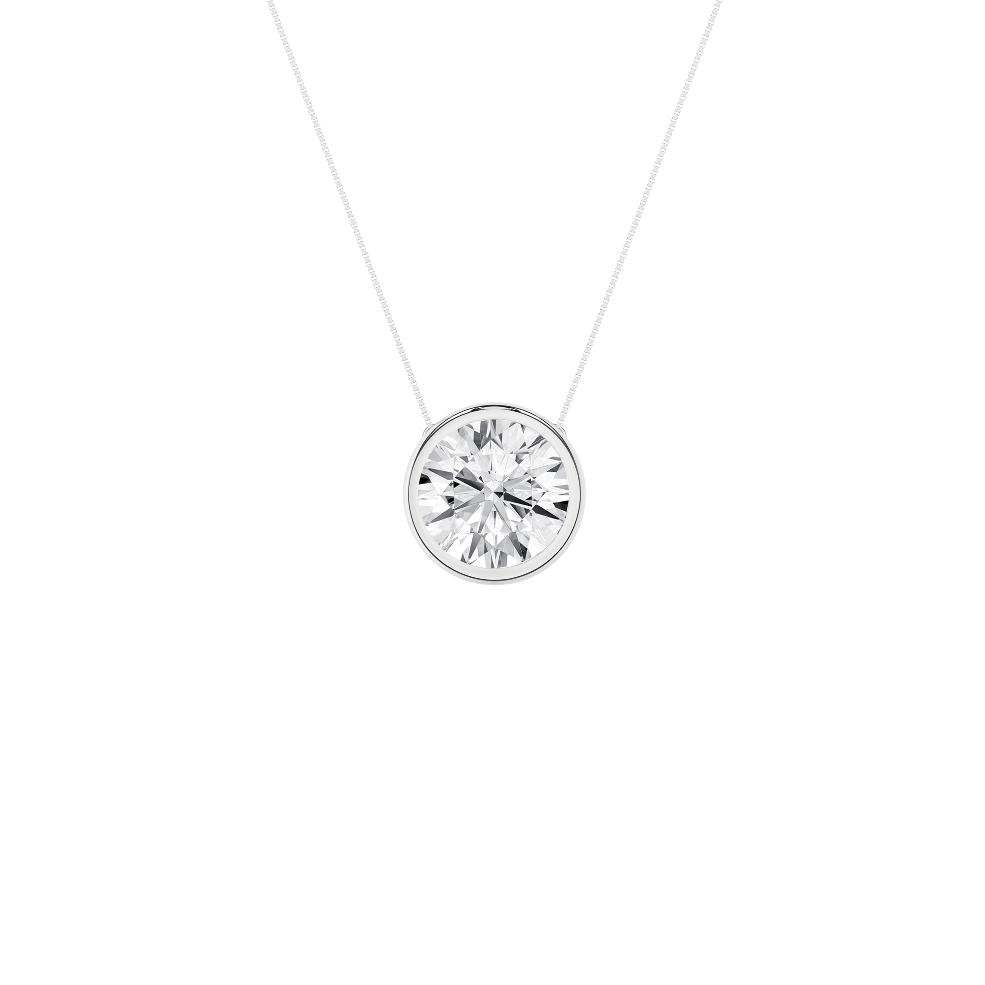 Bezel - Set Solitaire Pendant (Round) - Oz's Jewelers by The Hickory Jewelry Company