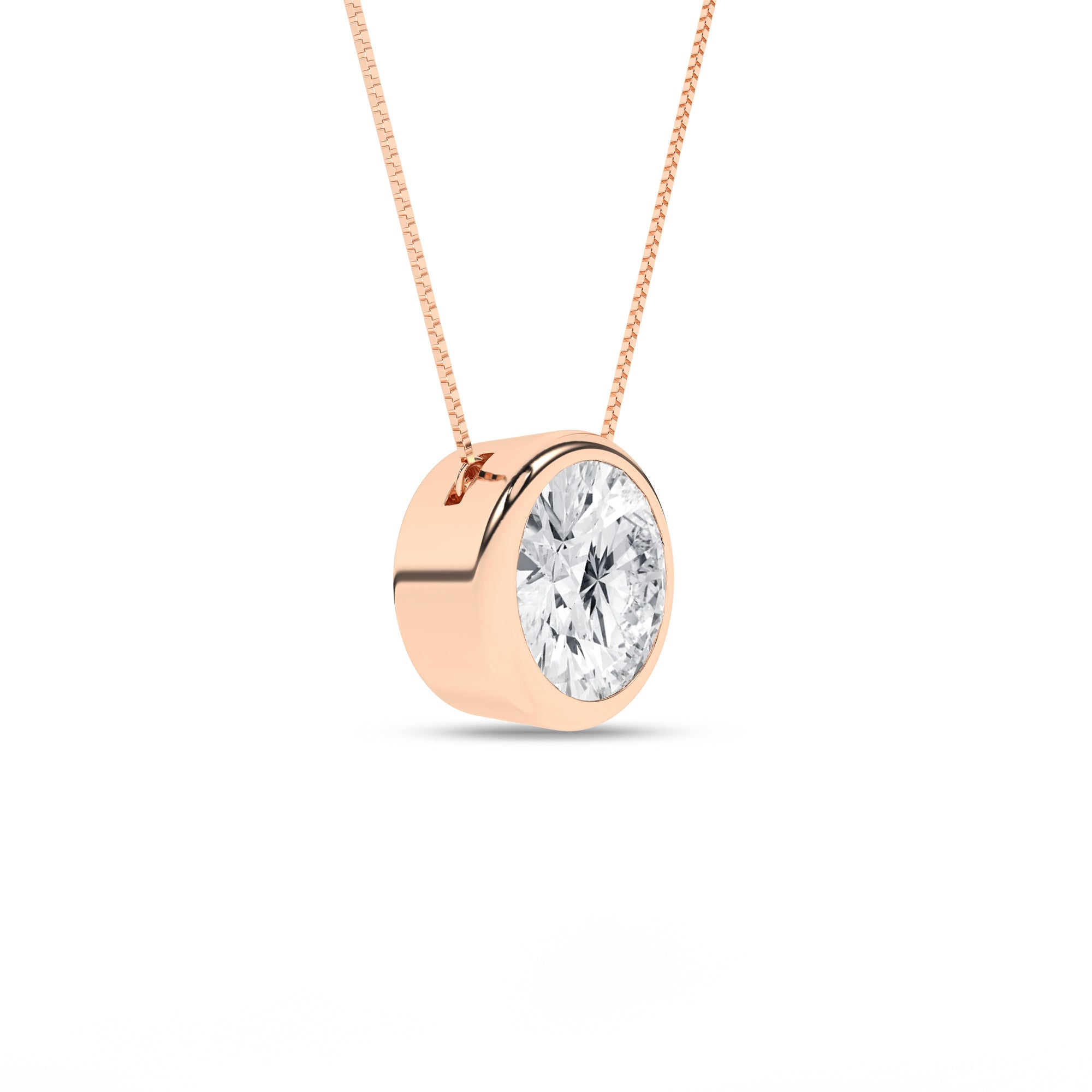 Bezel - Set Solitaire Pendant (Round) - Oz's Jewelers by The Hickory Jewelry Company