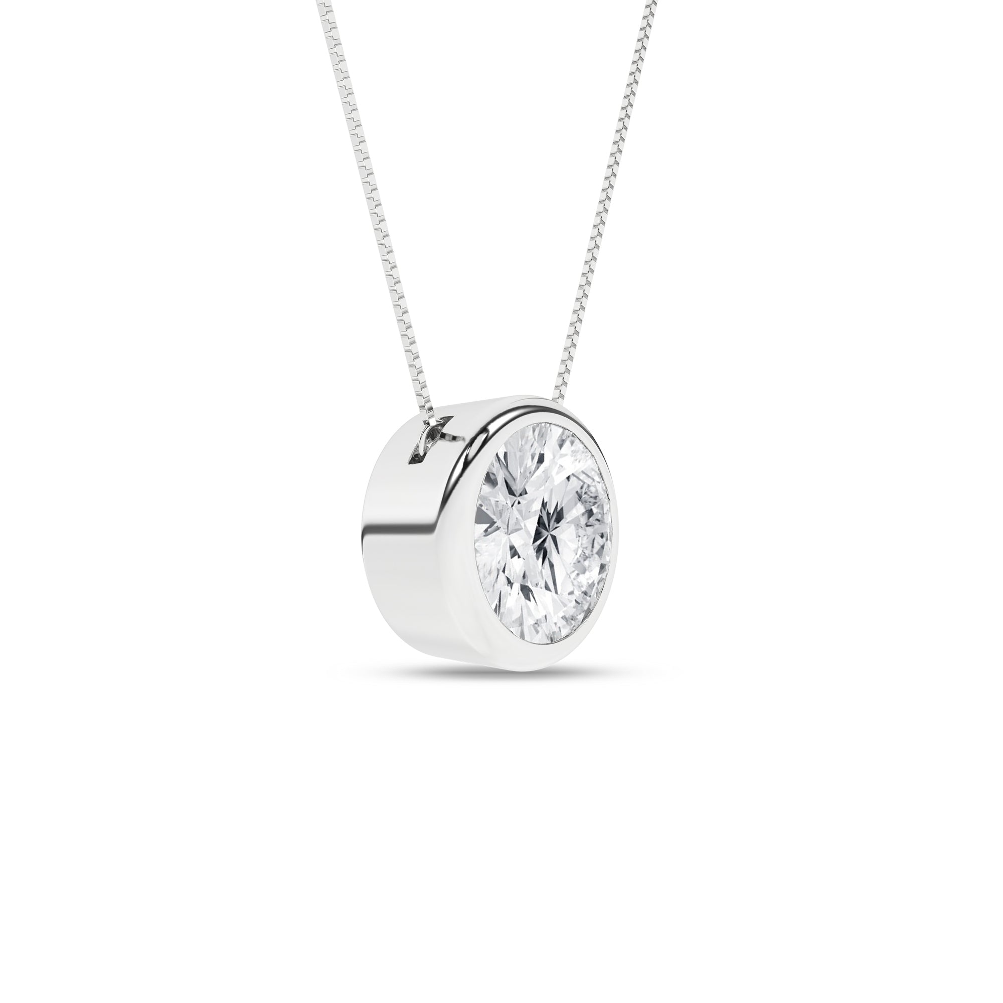 Bezel - Set Solitaire Pendant (Round) - Oz's Jewelers by The Hickory Jewelry Company