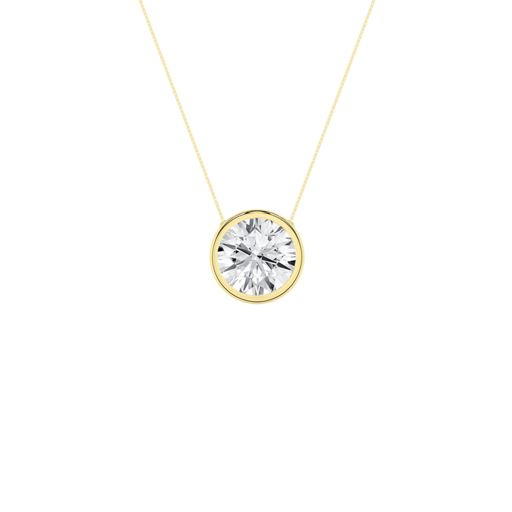 Bezel - Set Solitaire Pendant (Round) - Oz's Jewelers by The Hickory Jewelry Company