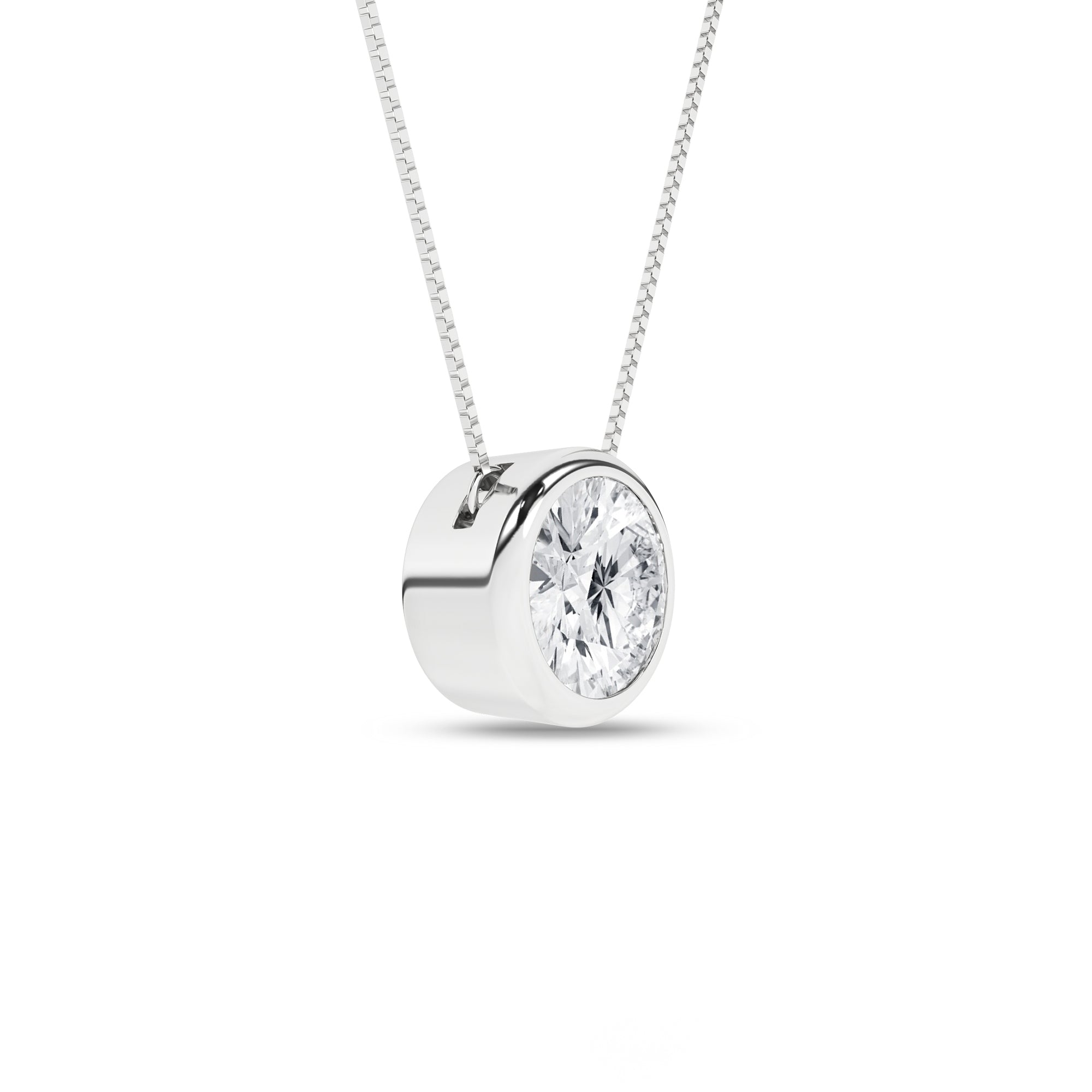 Bezel - Set Solitaire Pendant (Round) - Oz's Jewelers by The Hickory Jewelry Company