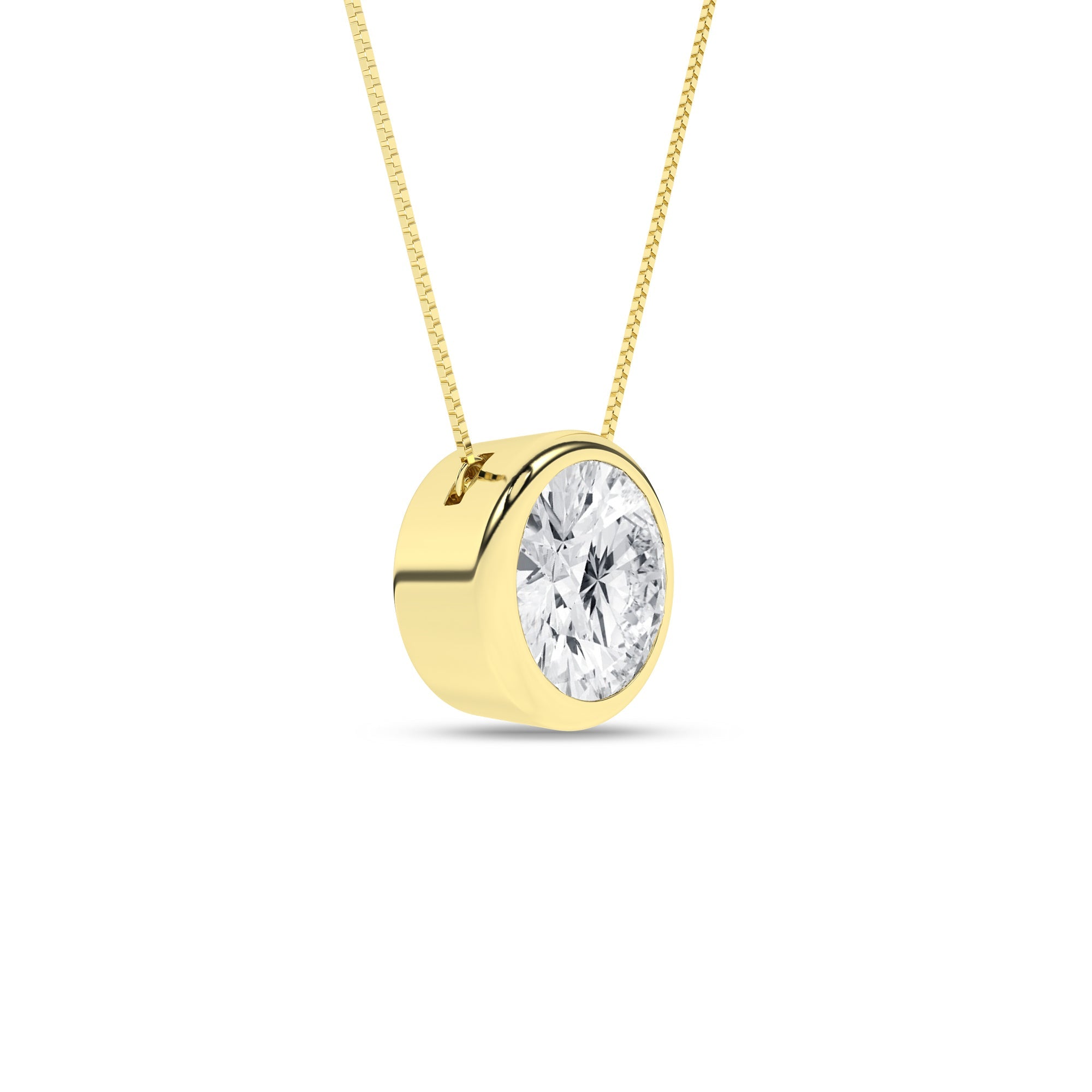 Bezel - Set Solitaire Pendant (Round) - Oz's Jewelers by The Hickory Jewelry Company