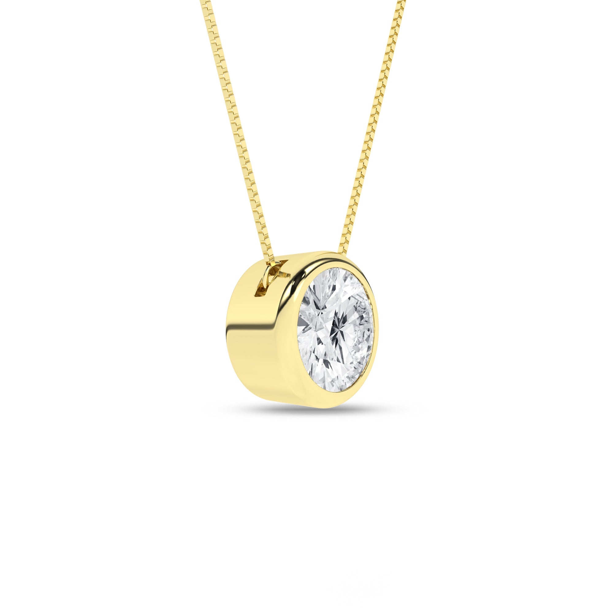 Bezel - Set Solitaire Pendant (Round) - Oz's Jewelers by The Hickory Jewelry Company