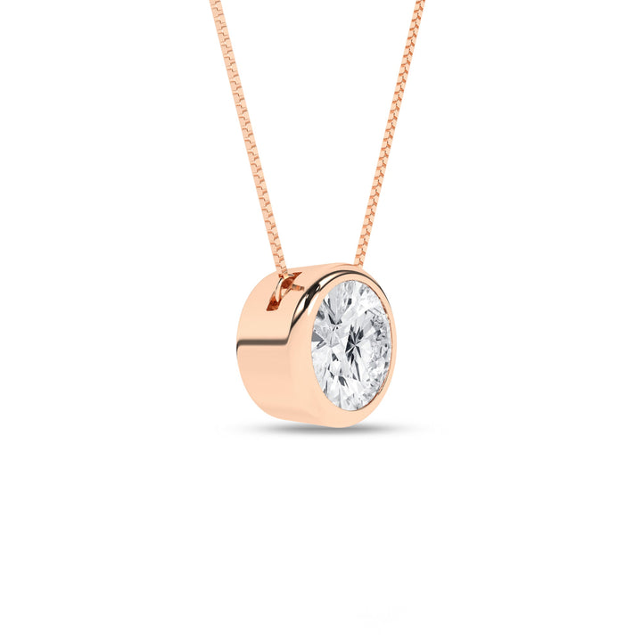 Bezel - Set Solitaire Pendant (Round) - Oz's Jewelers by The Hickory Jewelry Company