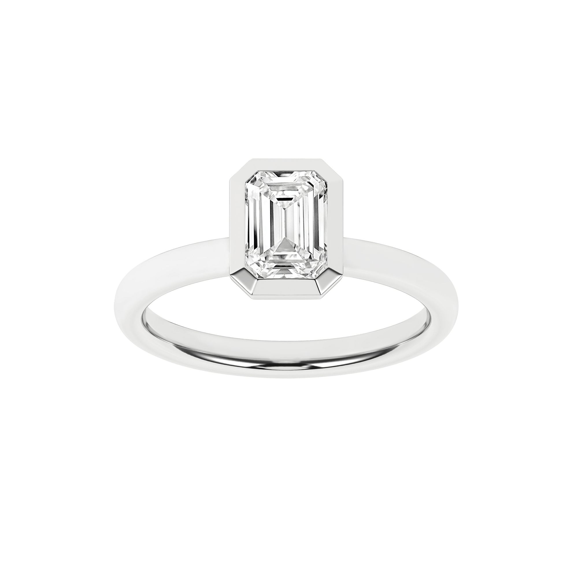 Bezel - Set Solitaire Ring (Emerald) - Oz's Jewelers by The Hickory Jewelry Company