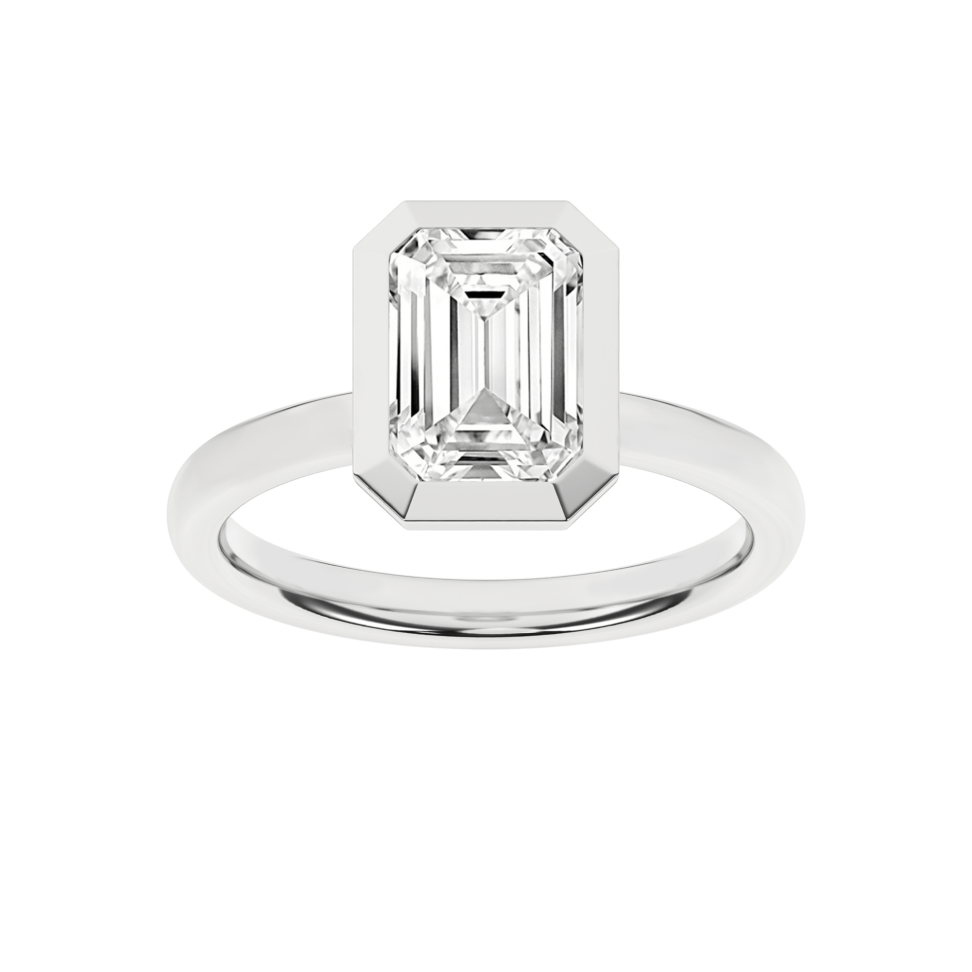 Bezel - Set Solitaire Ring (Emerald) - Oz's Jewelers by The Hickory Jewelry Company