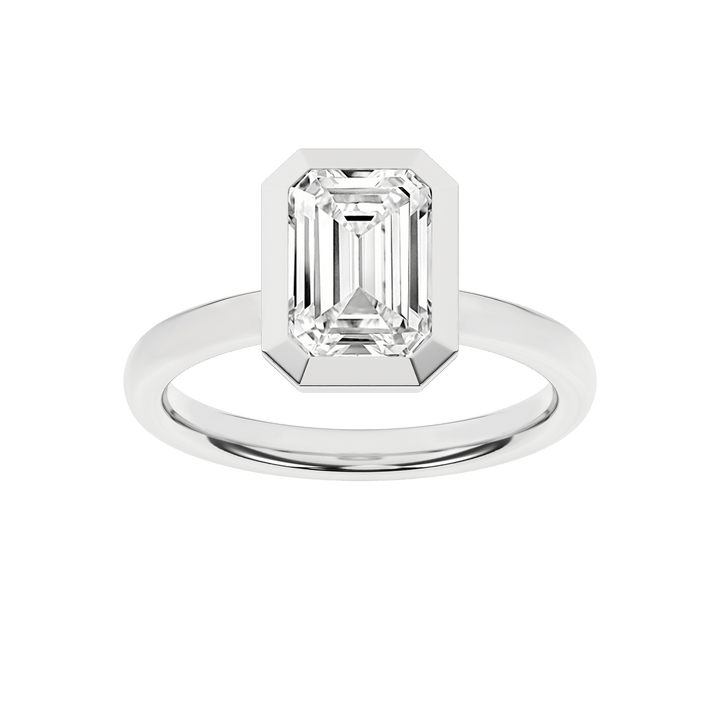 Bezel - Set Solitaire Ring (Emerald) - Oz's Jewelers by The Hickory Jewelry Company