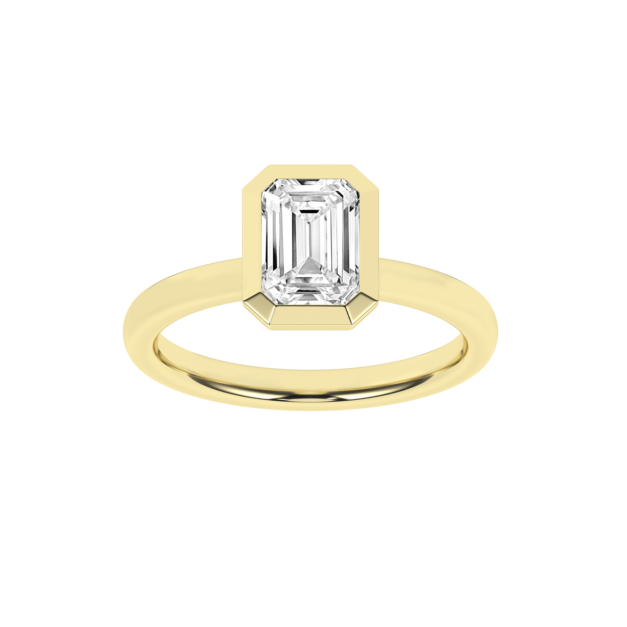 Bezel - Set Solitaire Ring (Emerald) - Oz's Jewelers by The Hickory Jewelry Company