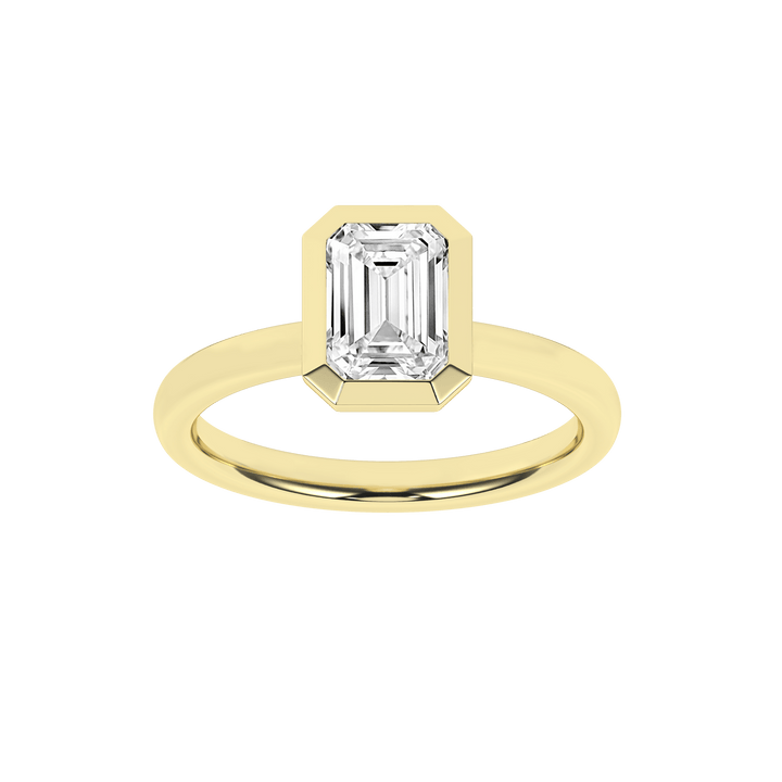 Bezel - Set Solitaire Ring (Emerald) - Oz's Jewelers by The Hickory Jewelry Company