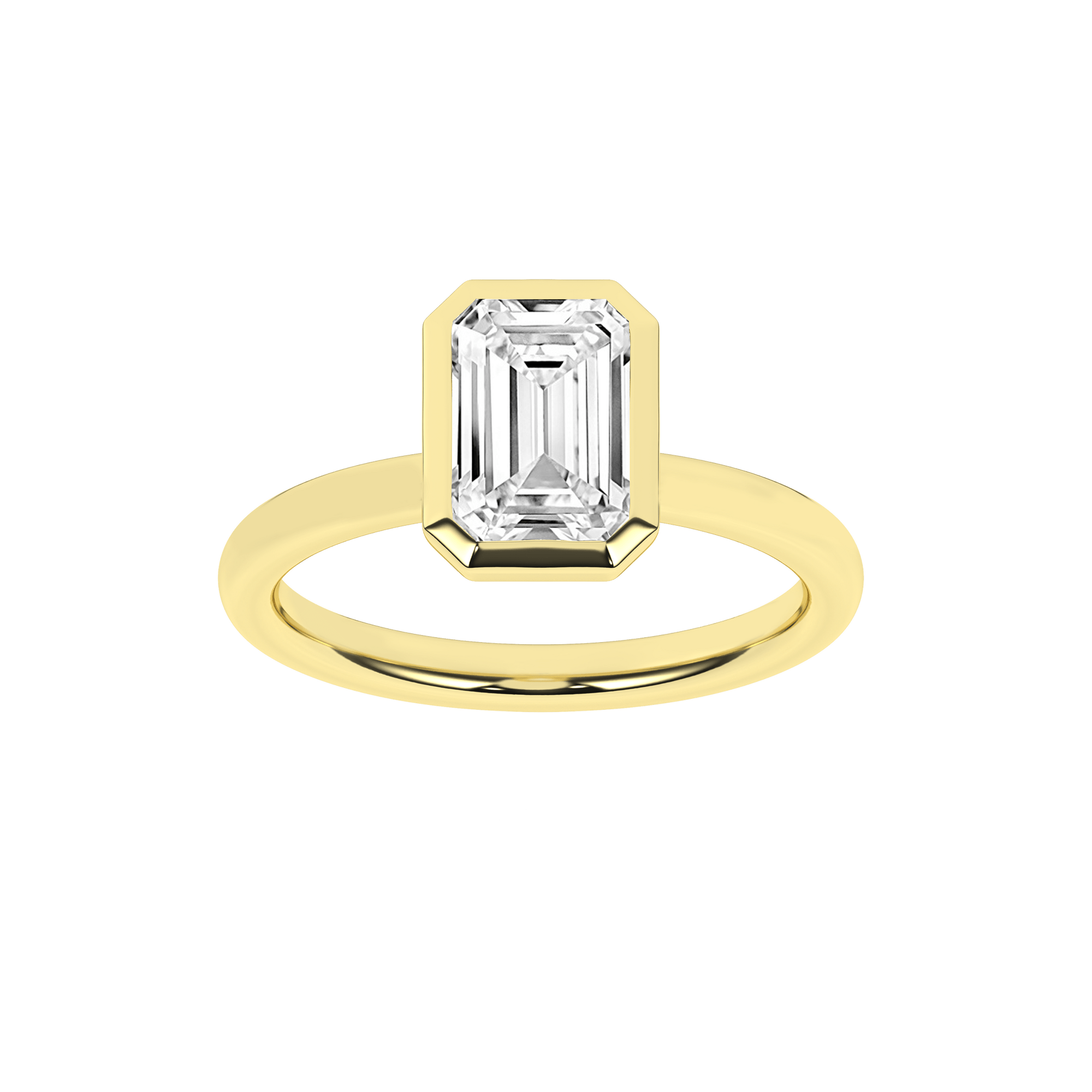 Bezel - Set Solitaire Ring (Emerald) - Oz's Jewelers by The Hickory Jewelry Company