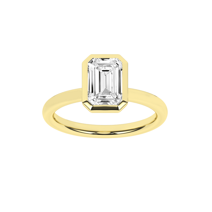 Bezel - Set Solitaire Ring (Emerald) - Oz's Jewelers by The Hickory Jewelry Company