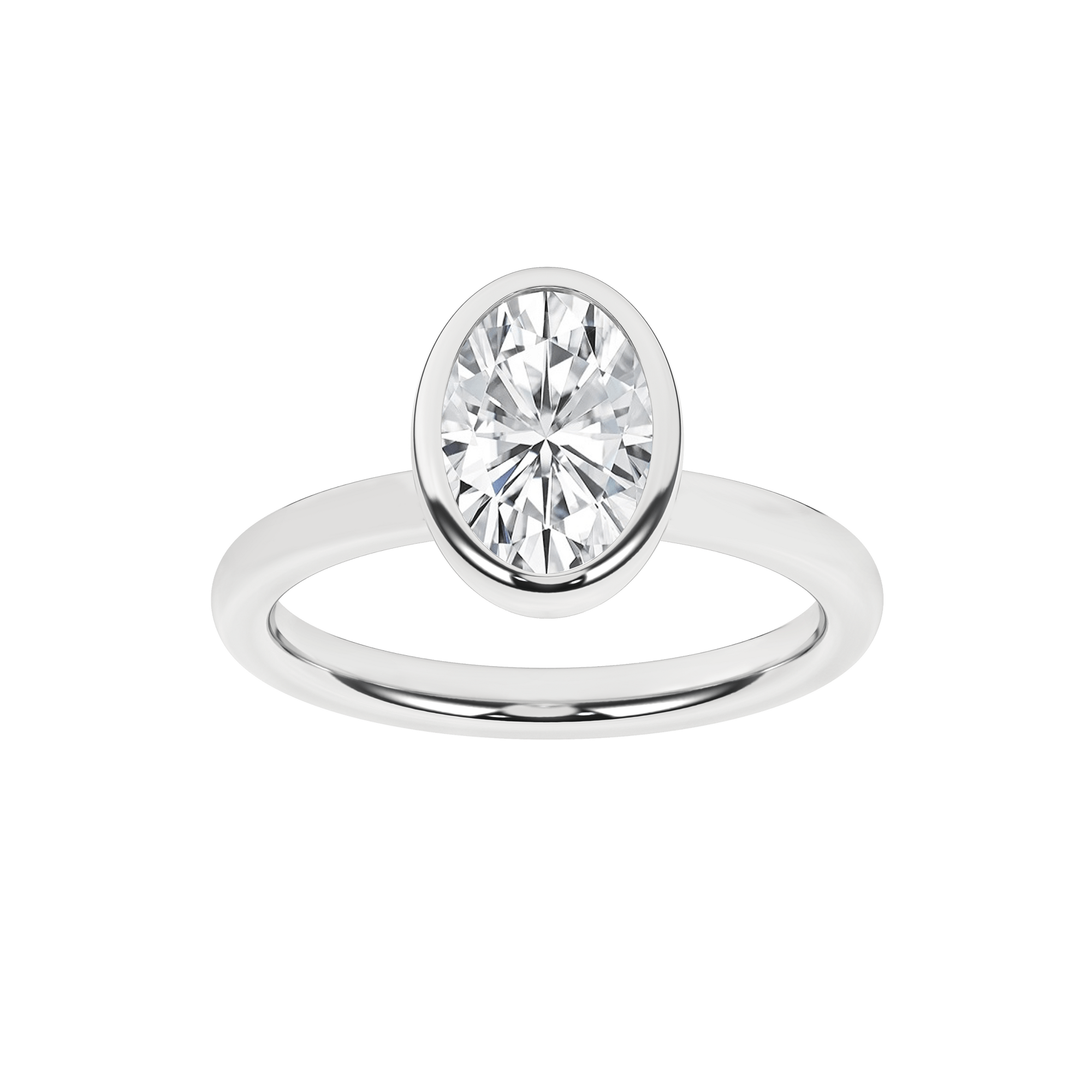 Bezel - Set Solitaire Ring (Oval) - Oz's Jewelers by The Hickory Jewelry Company