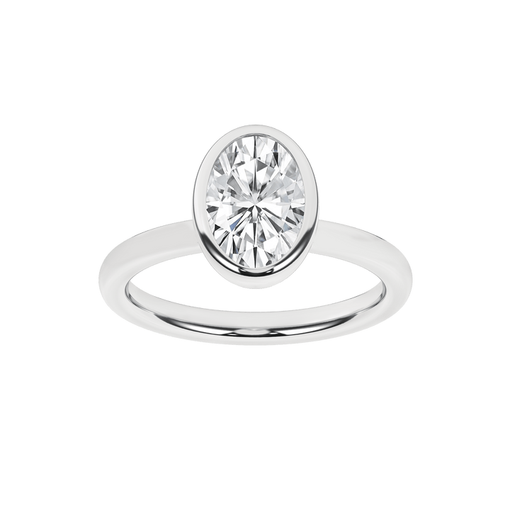 Bezel - Set Solitaire Ring (Oval) - Oz's Jewelers by The Hickory Jewelry Company