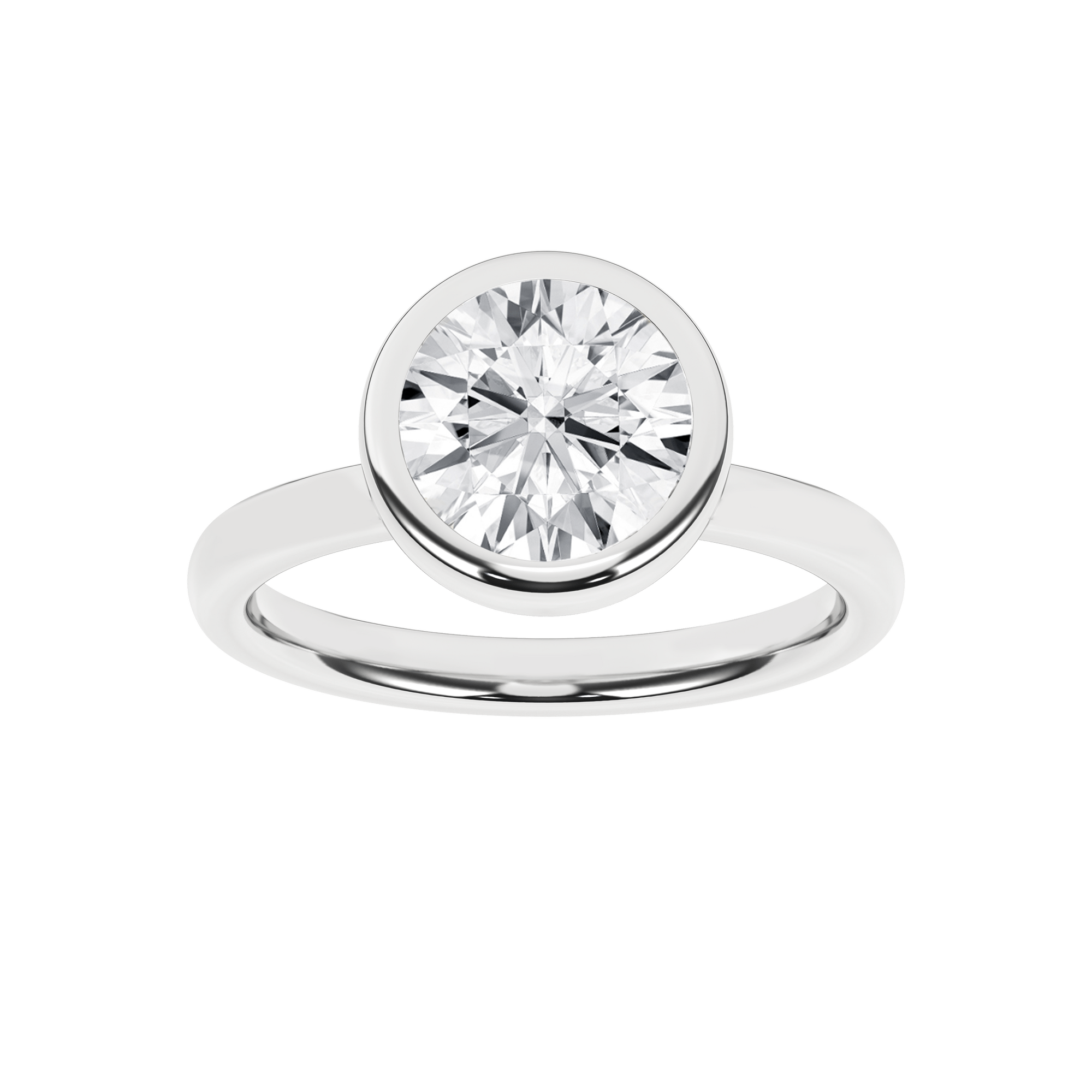 Bezel - Set Solitaire Ring (Round) - Oz's Jewelers by The Hickory Jewelry Company