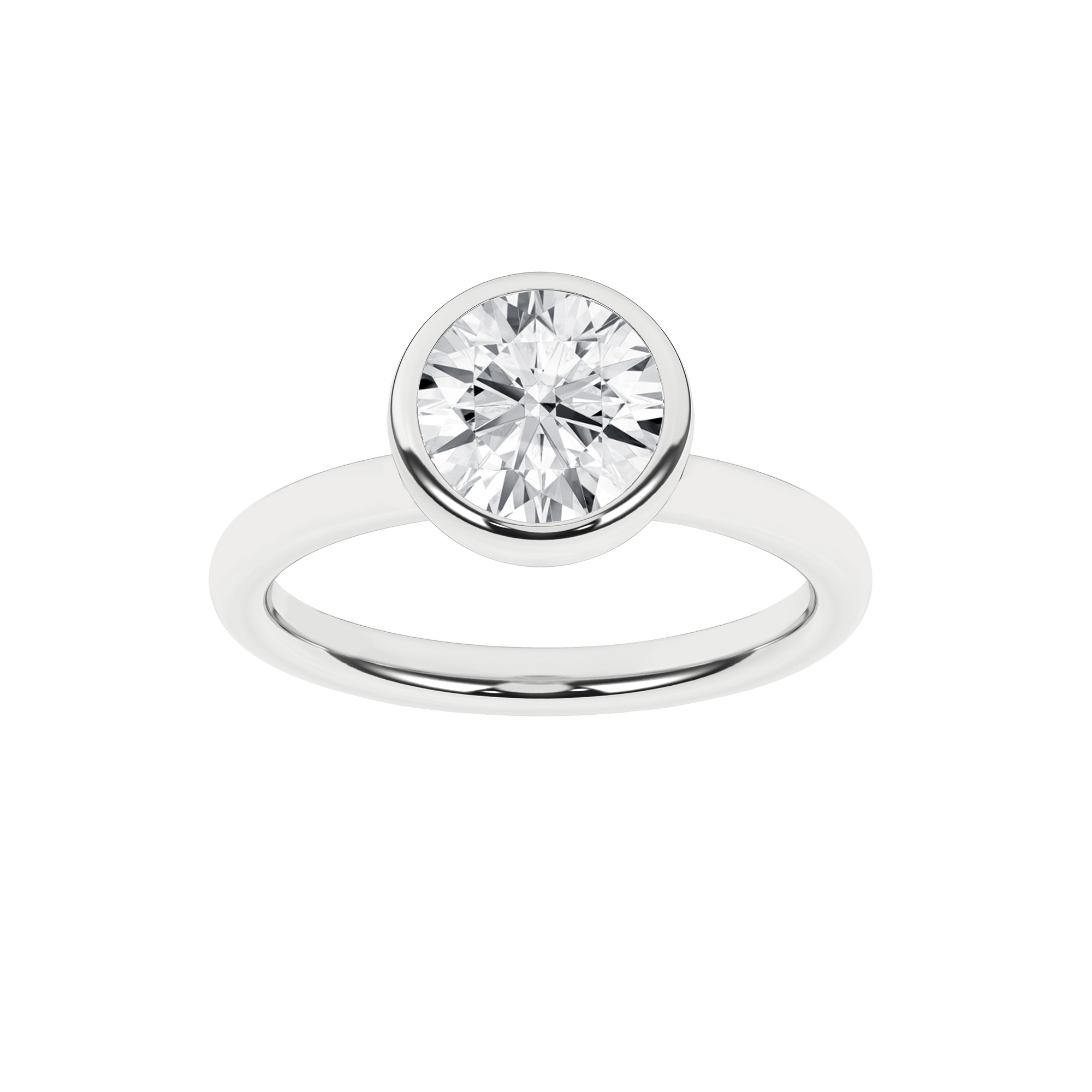 Bezel - Set Solitaire Ring (Round) - Oz's Jewelers by The Hickory Jewelry Company