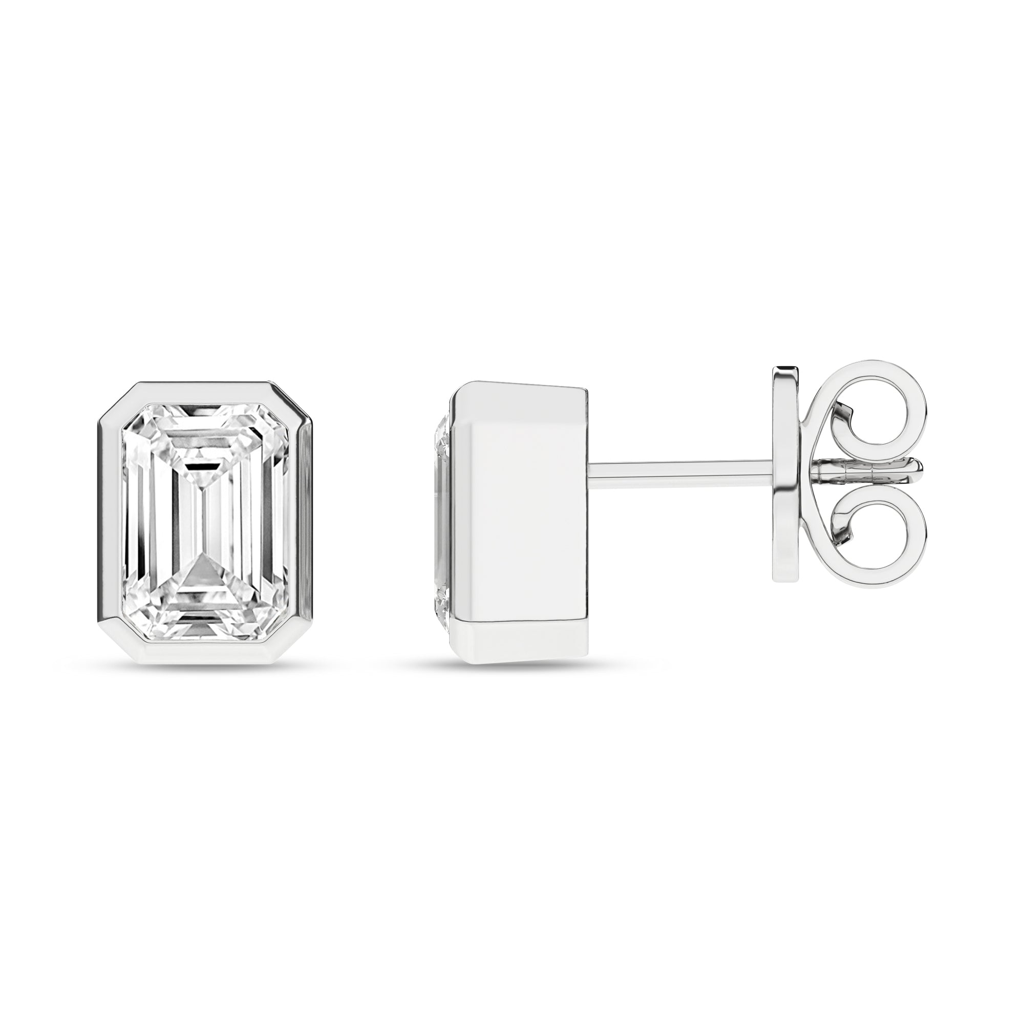 Bezel - Set Solitaire Stud Earrings (Emerald) - Oz's Jewelers by The Hickory Jewelry Company