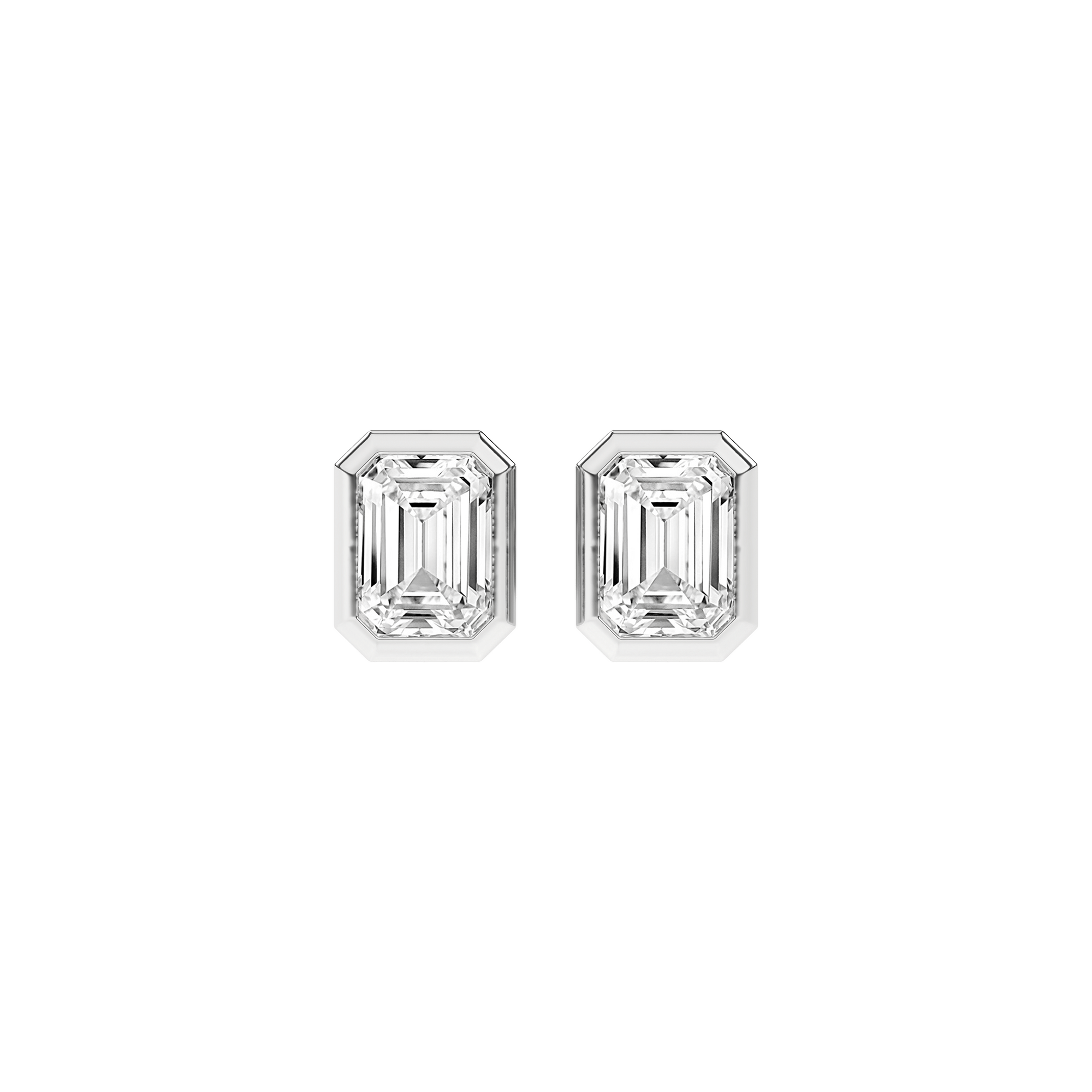 Bezel - Set Solitaire Stud Earrings (Emerald) - Oz's Jewelers by The Hickory Jewelry Company