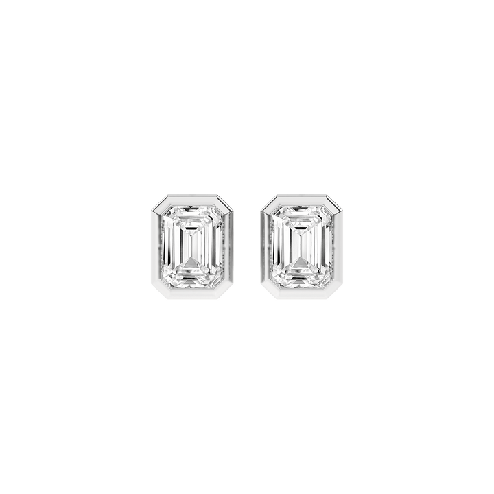 Bezel - Set Solitaire Stud Earrings (Emerald) - Oz's Jewelers by The Hickory Jewelry Company