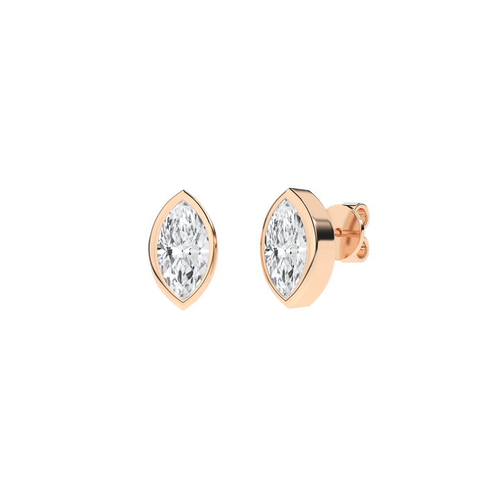 Bezel - Set Solitaire Stud Earrings (Marquise) - Oz's Jewelers by The Hickory Jewelry Company