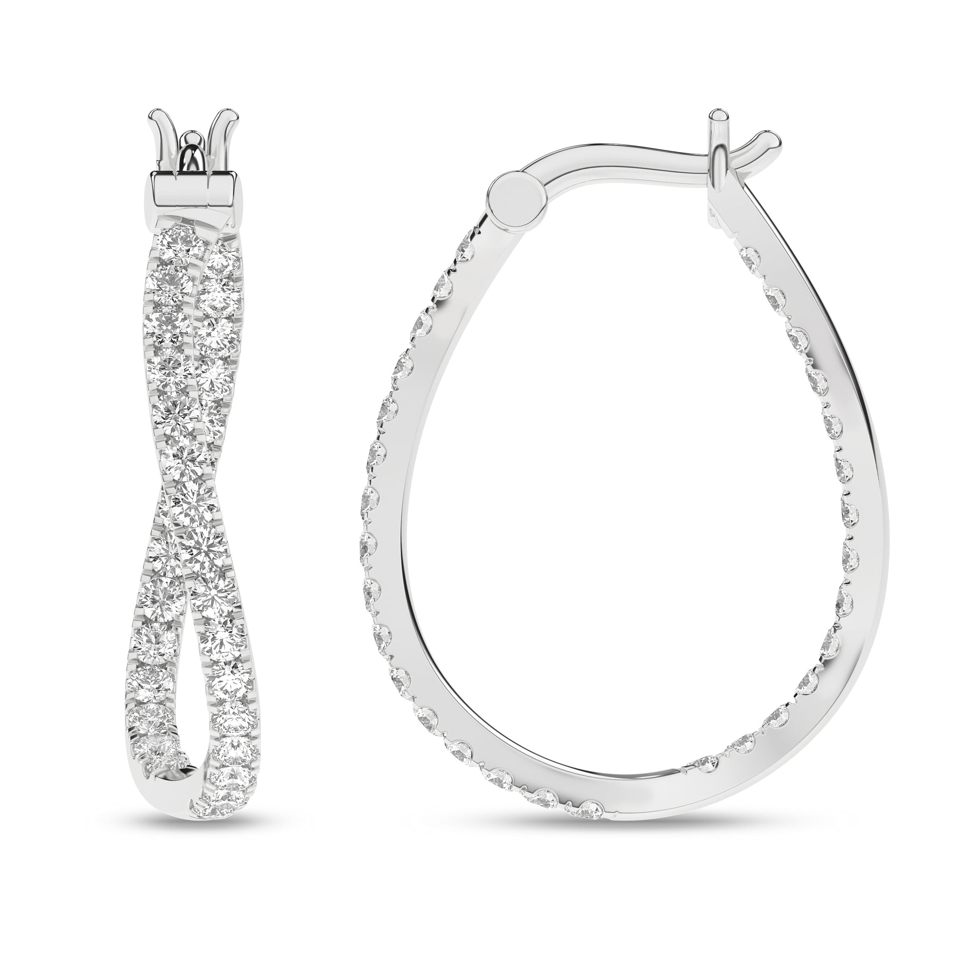 Curved Hoop Earrings (Round) - Oz's Jewelers by The Hickory Jewelry Company