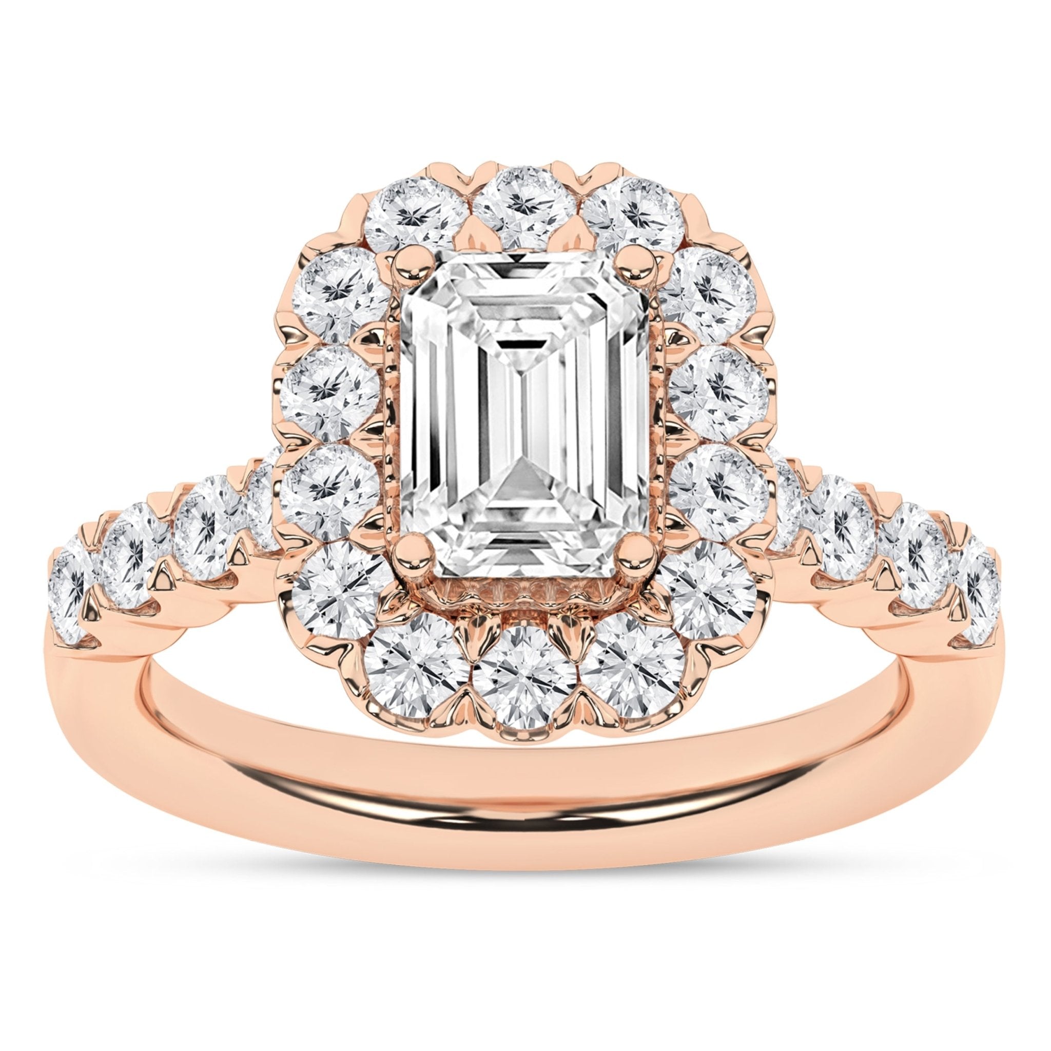 Elegant Halo Ring (Emerald) - Oz's Jewelers by The Hickory Jewelry Company