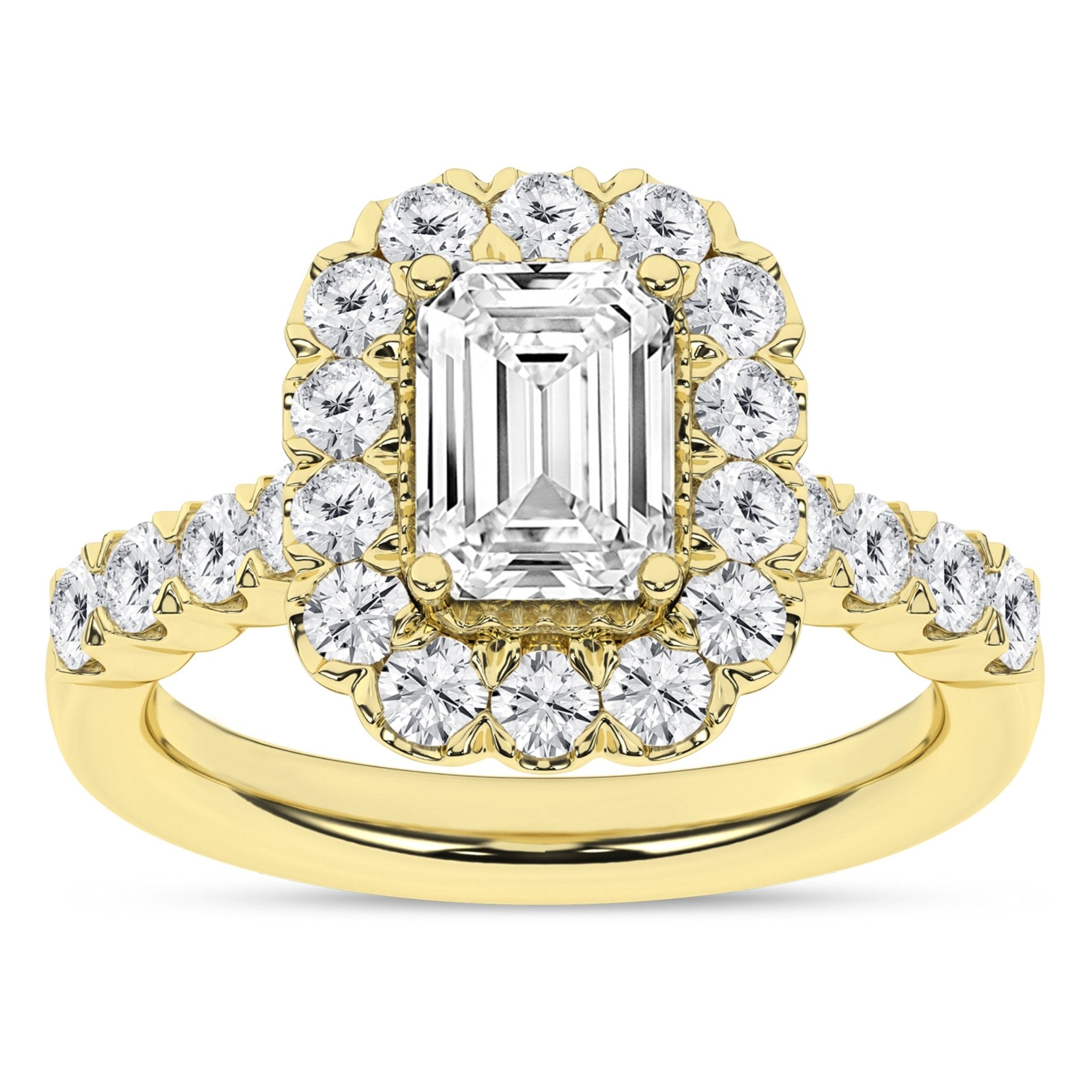 Elegant Halo Ring (Emerald) - Oz's Jewelers by The Hickory Jewelry Company