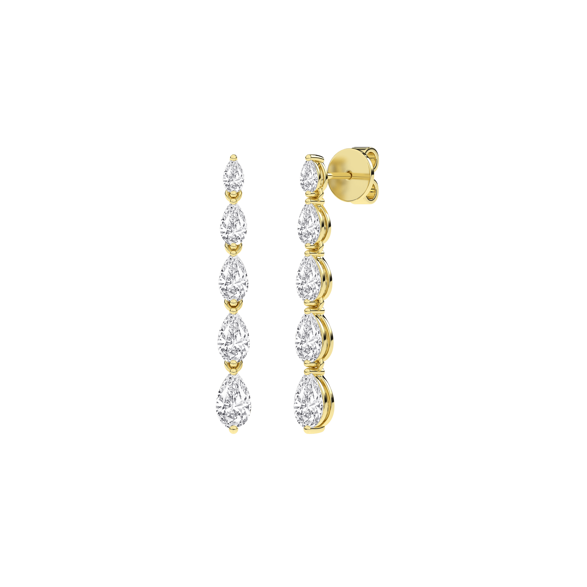 Graduated Diamond Drop Earrings (Pear) - Oz's Jewelers by The Hickory Jewelry Company