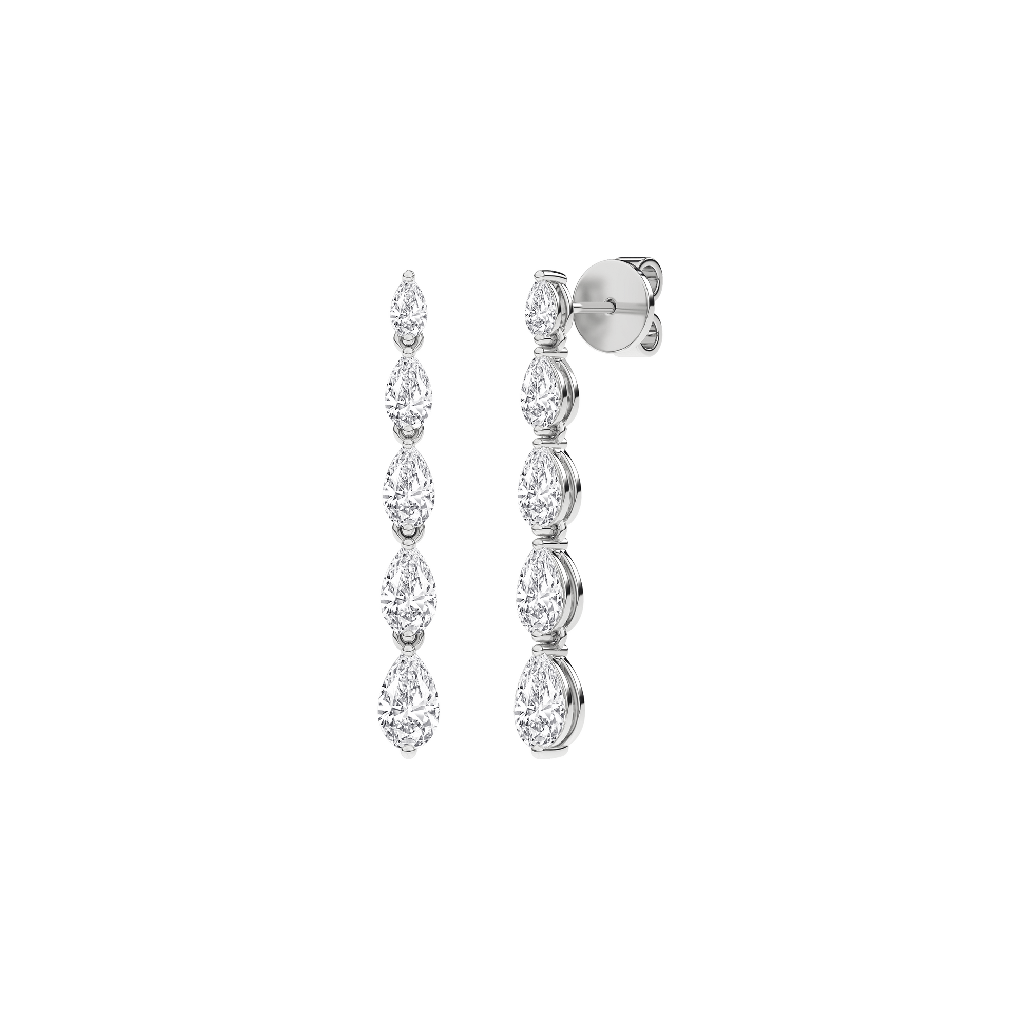 Graduated Diamond Drop Earrings (Pear) - Oz's Jewelers by The Hickory Jewelry Company