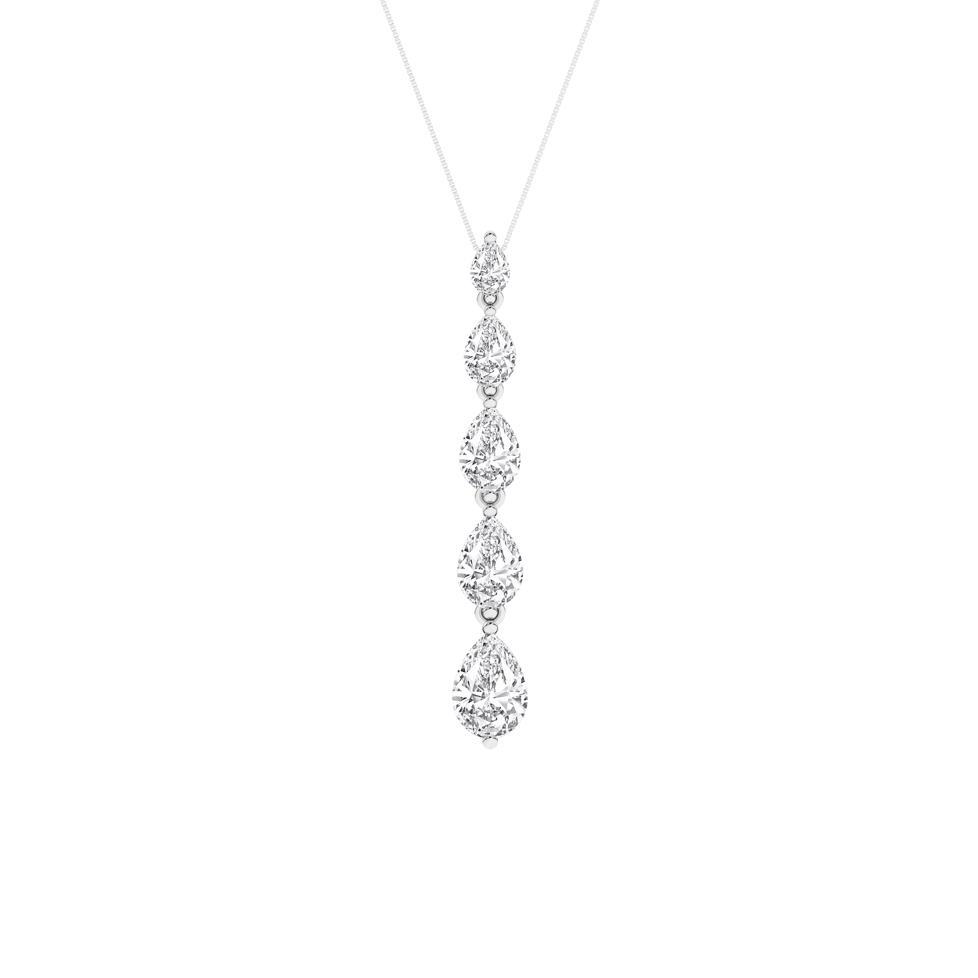 Graduated Diamond Drop Pendant (Pear) - Oz's Jewelers by The Hickory Jewelry Company