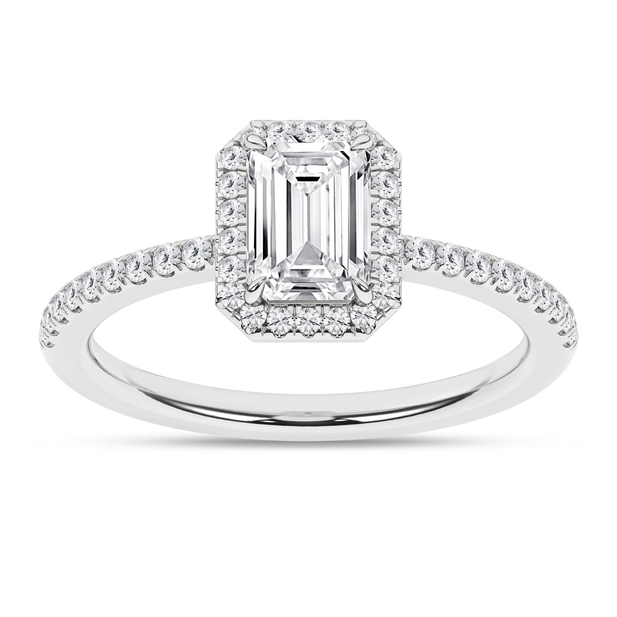 Halo Engagement Ring (Emerald) - Oz's Jewelers by The Hickory Jewelry Company