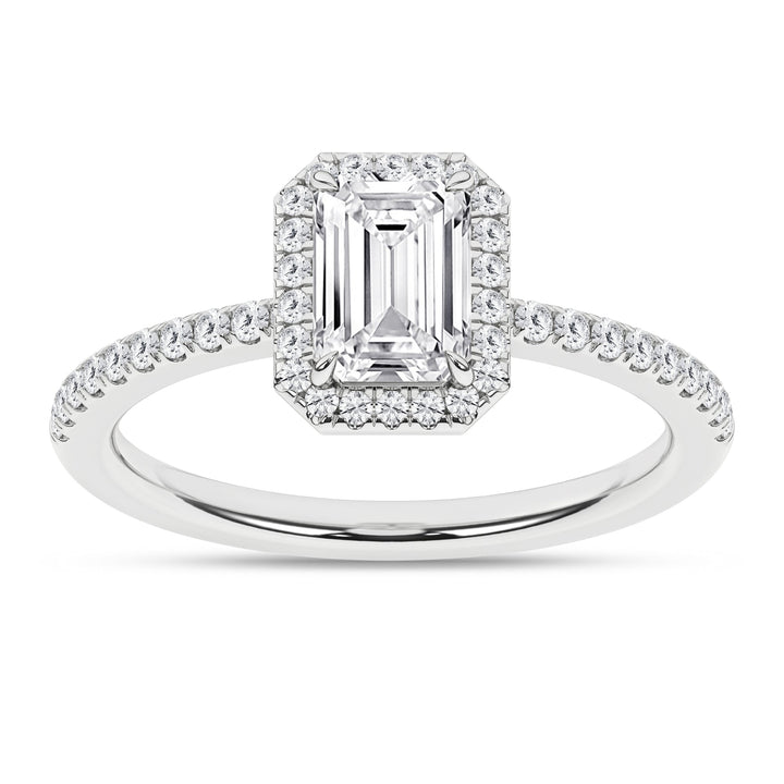 Halo Engagement Ring (Emerald) - Oz's Jewelers by The Hickory Jewelry Company