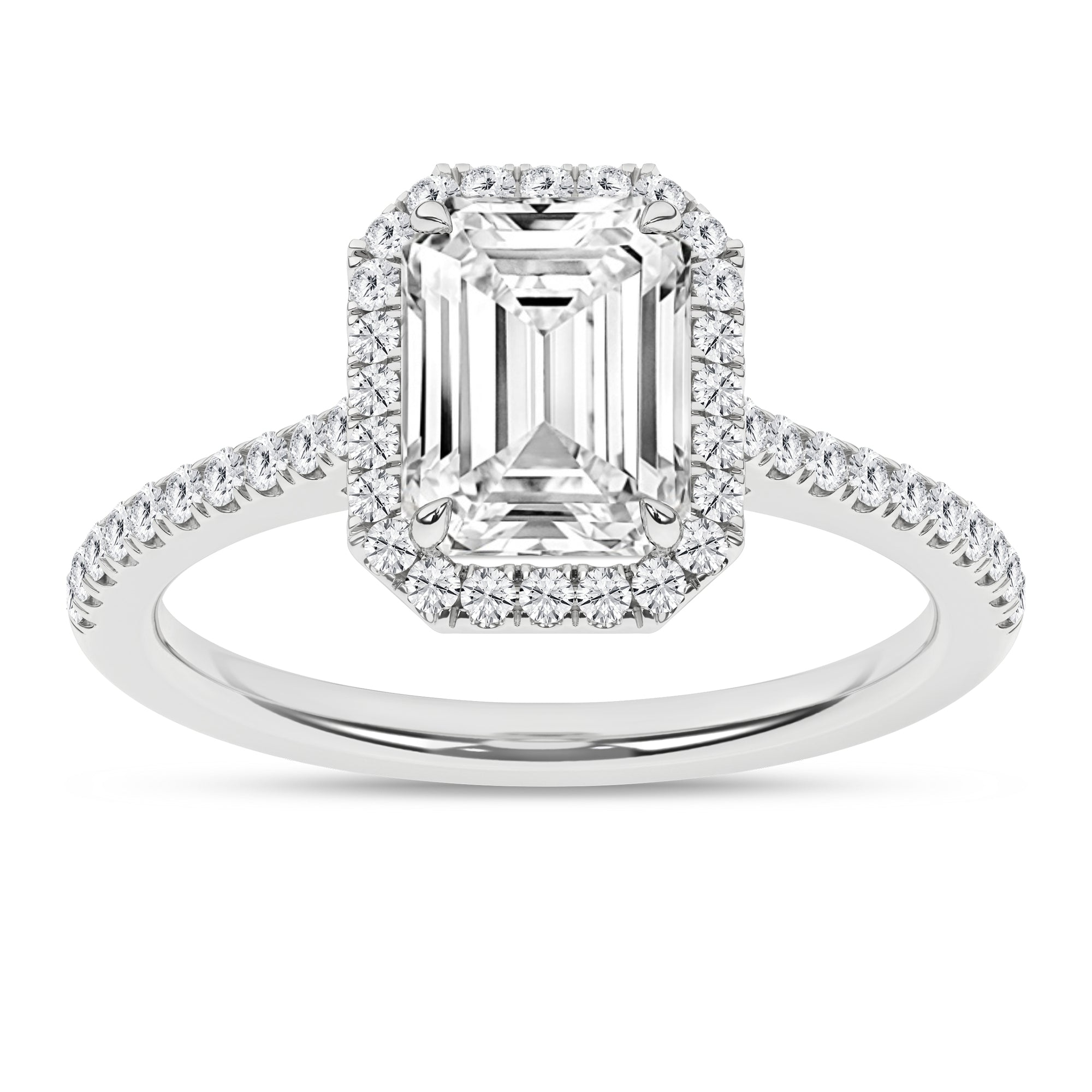 Halo Engagement Ring (Emerald) - Oz's Jewelers by The Hickory Jewelry Company