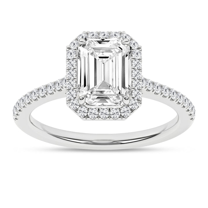 Halo Engagement Ring (Emerald) - Oz's Jewelers by The Hickory Jewelry Company