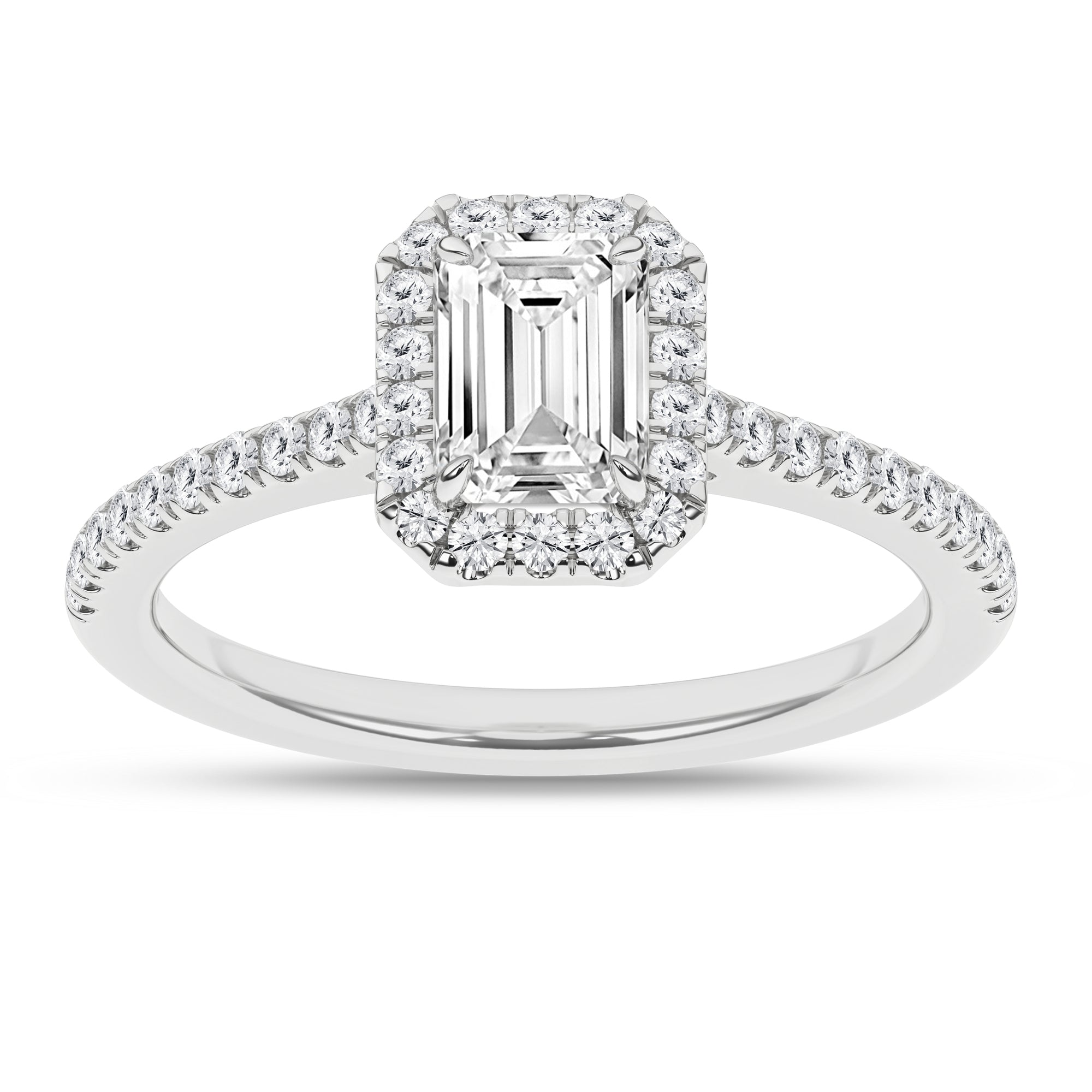 Halo Engagement Ring (Emerald) - Oz's Jewelers by The Hickory Jewelry Company