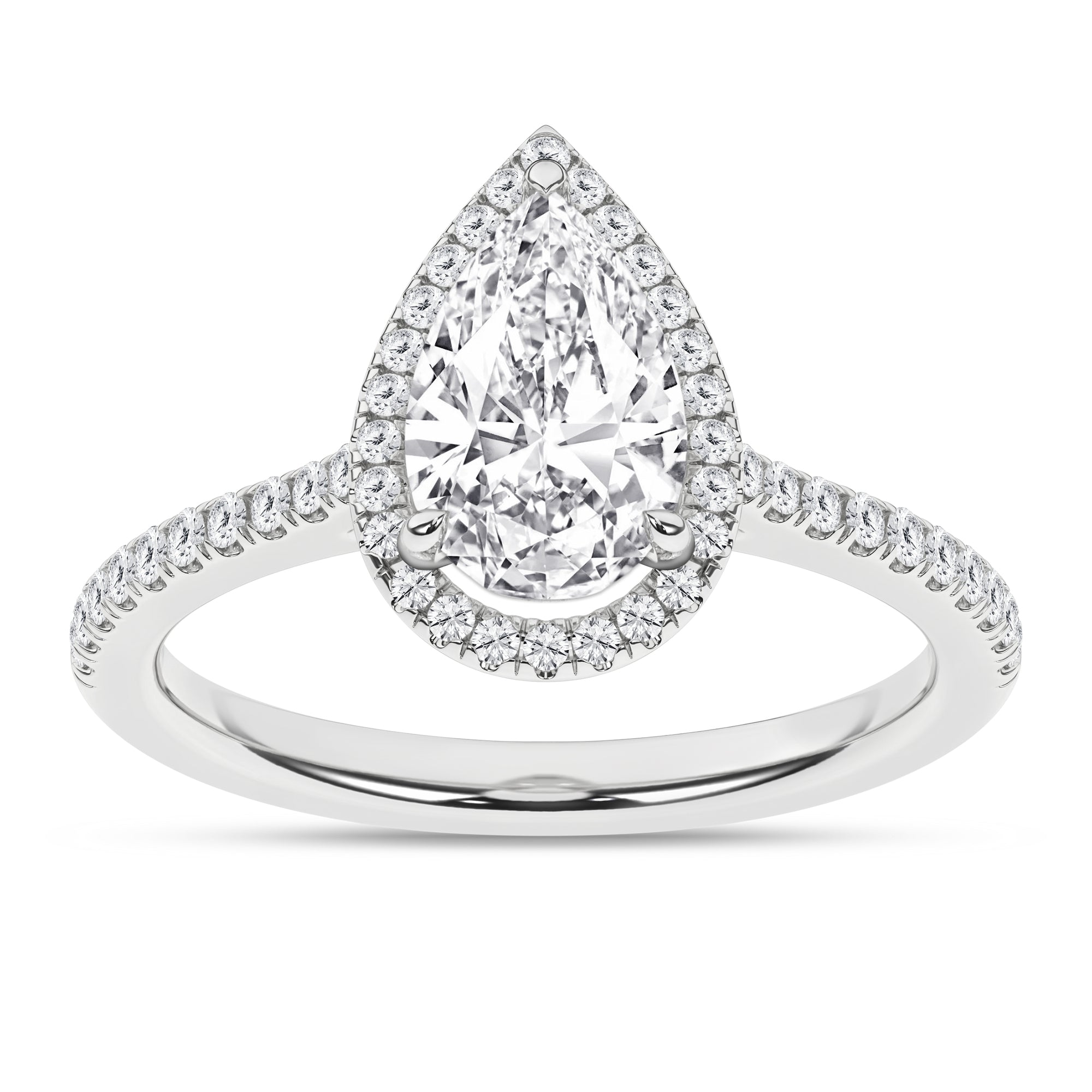 Halo Engagement Ring (Pear) - Oz's Jewelers by The Hickory Jewelry Company