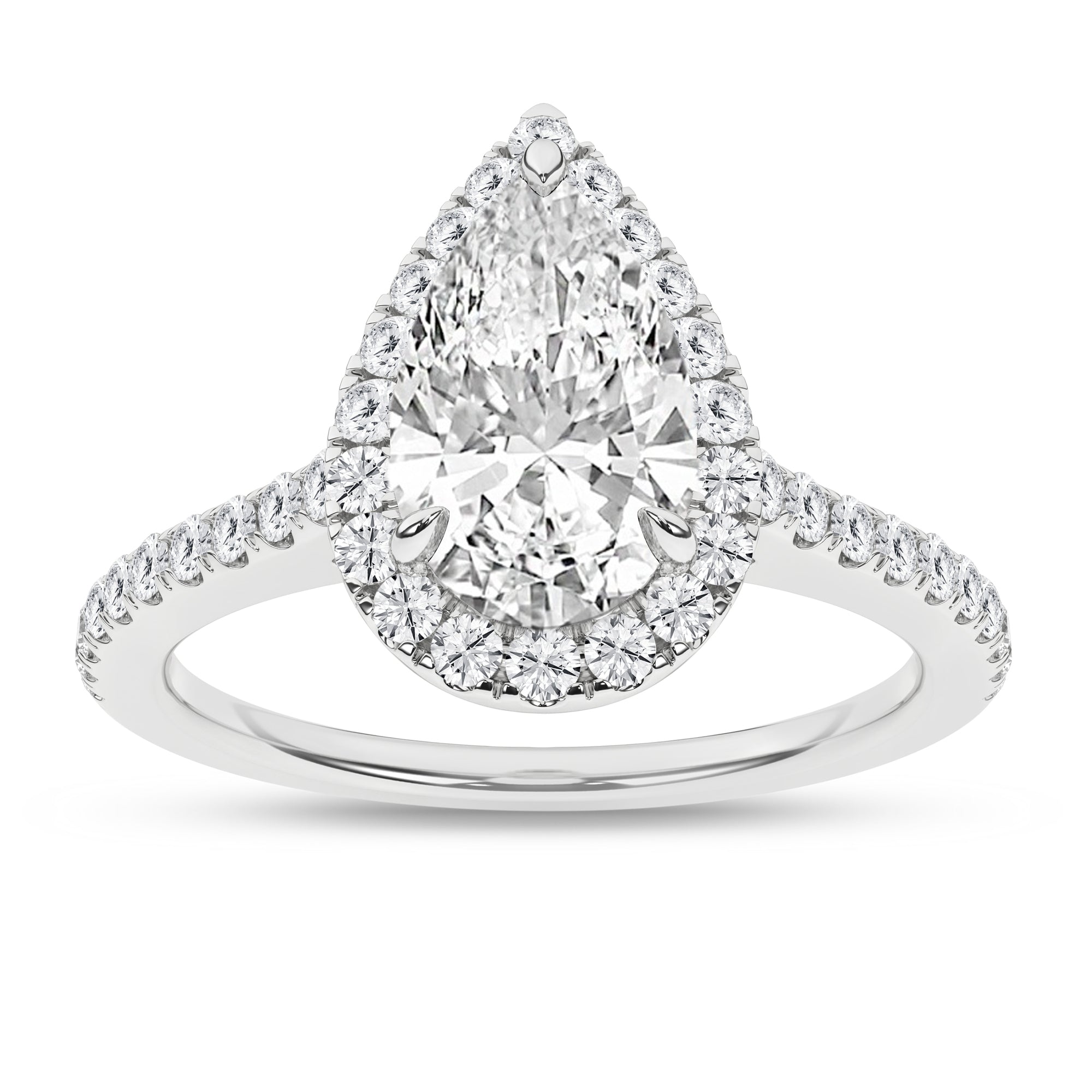 Halo Engagement Ring (Pear) - Oz's Jewelers by The Hickory Jewelry Company