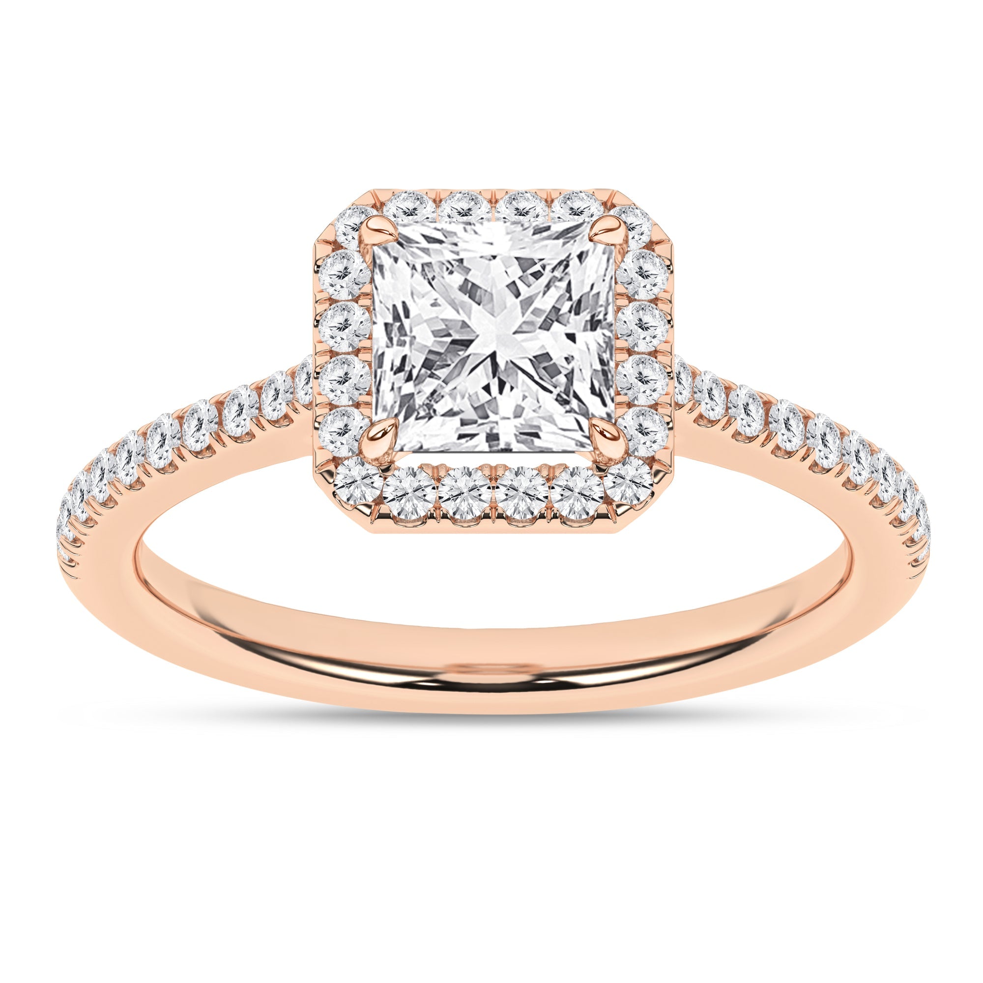 Halo Engagement Ring (Princess) - Oz's Jewelers by The Hickory Jewelry Company