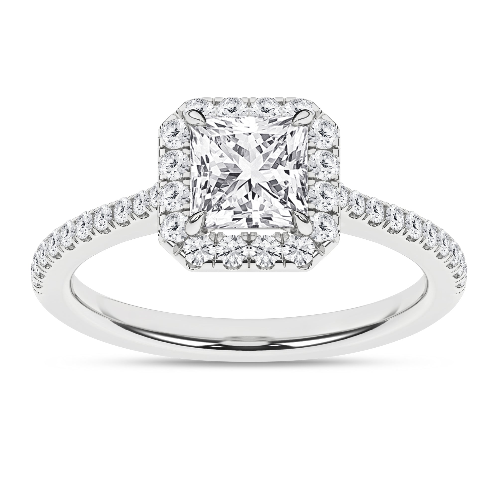 Halo Engagement Ring (Princess) - Oz's Jewelers by The Hickory Jewelry Company