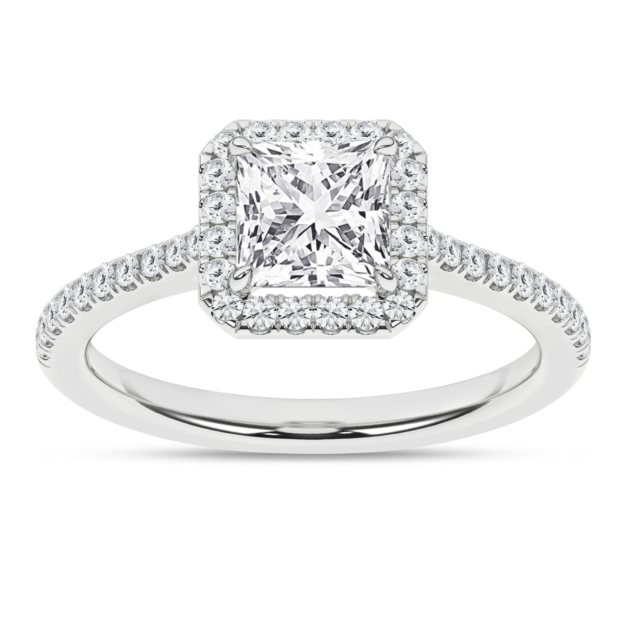 Halo Engagement Ring (Princess) - Oz's Jewelers by The Hickory Jewelry Company