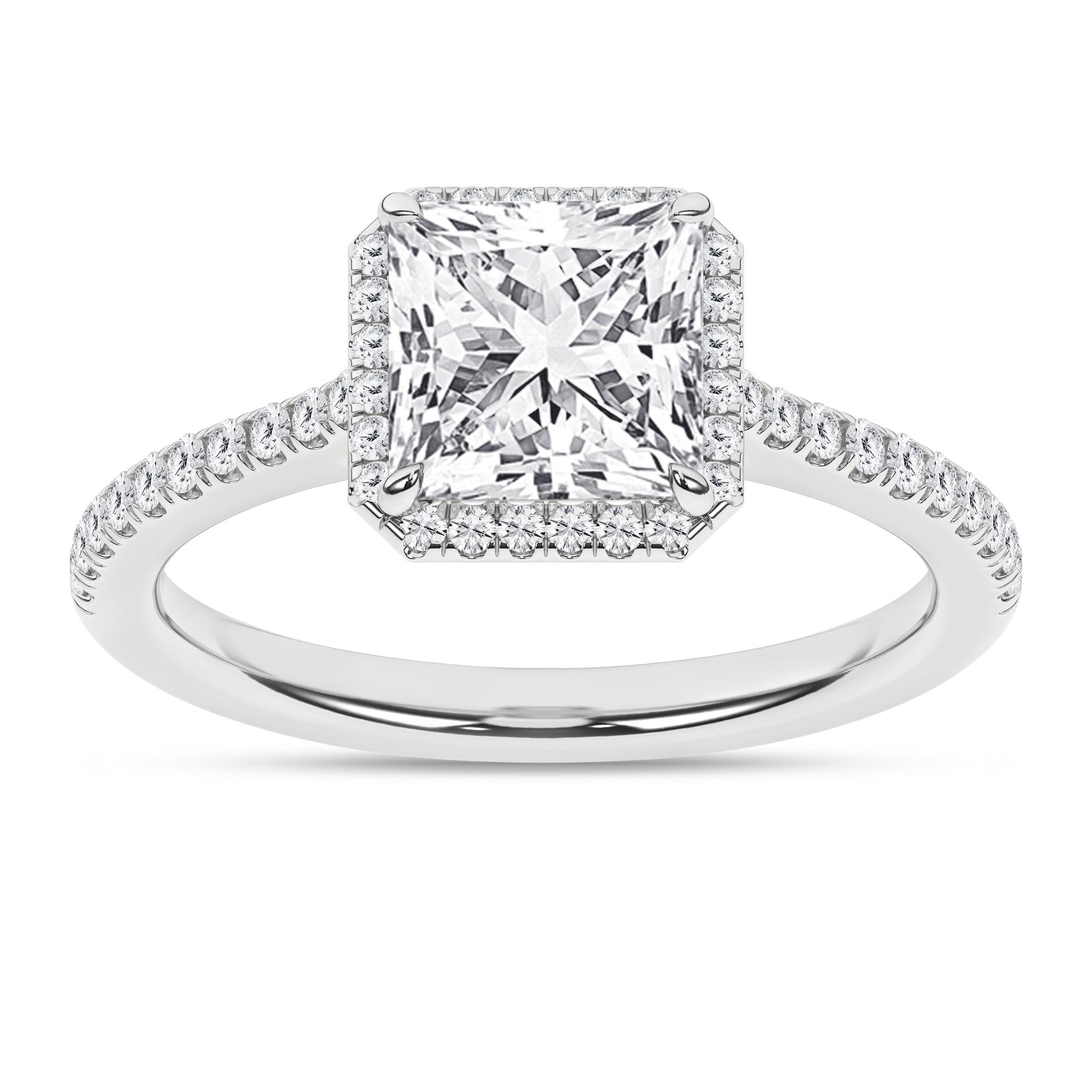 Halo Engagement Ring (Princess) - Oz's Jewelers by The Hickory Jewelry Company