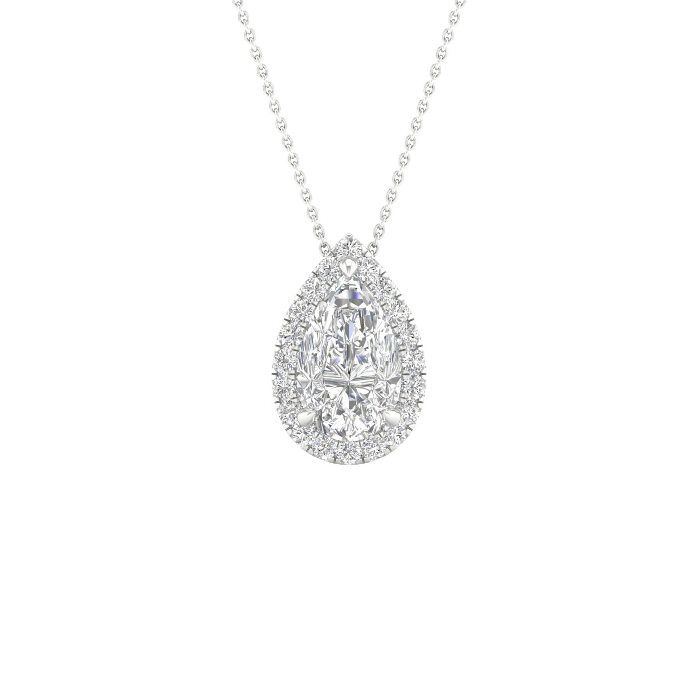 Halo Pendant (Pear) - Oz's Jewelers by The Hickory Jewelry Company