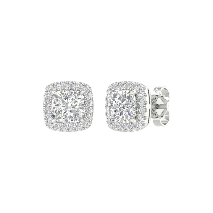 Halo Stud Earrings (Cushion) - Oz's Jewelers by The Hickory Jewelry Company