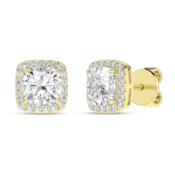 Halo Stud Earrings (Cushion) - Oz's Jewelers by The Hickory Jewelry Company