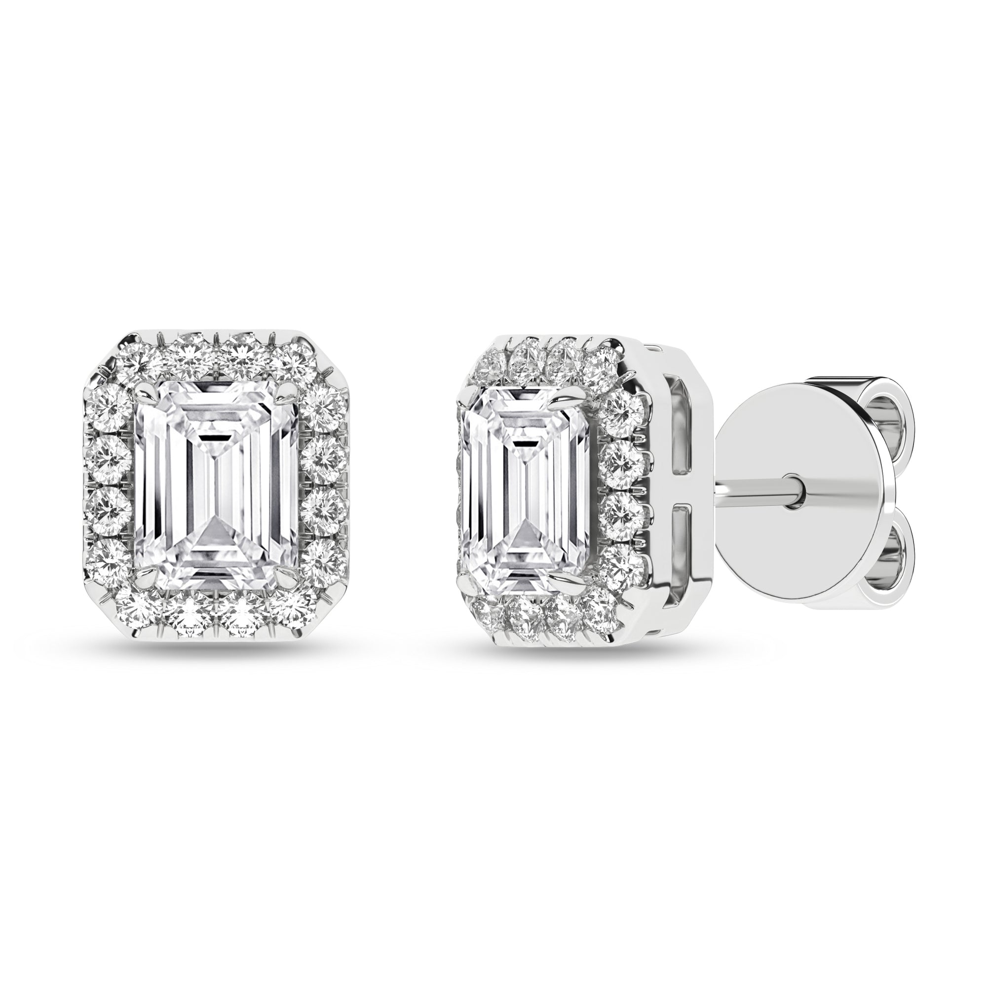 Halo Stud Earrings (Emerald) - Oz's Jewelers by The Hickory Jewelry Company