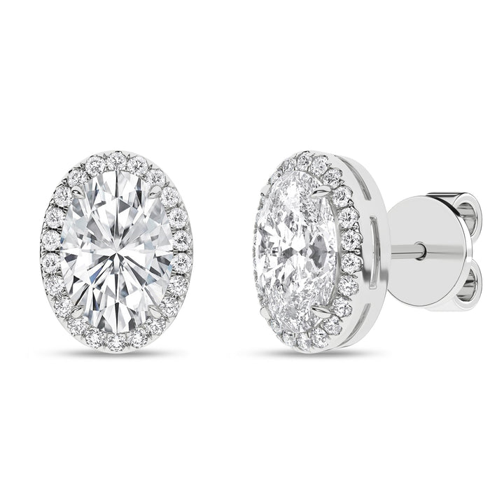 Halo Stud Earrings (Oval) - Oz's Jewelers by The Hickory Jewelry Company