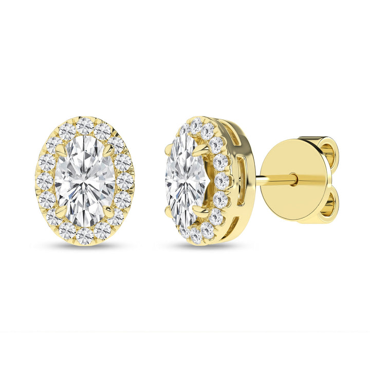 Halo Stud Earrings (Oval) - Oz's Jewelers by The Hickory Jewelry Company