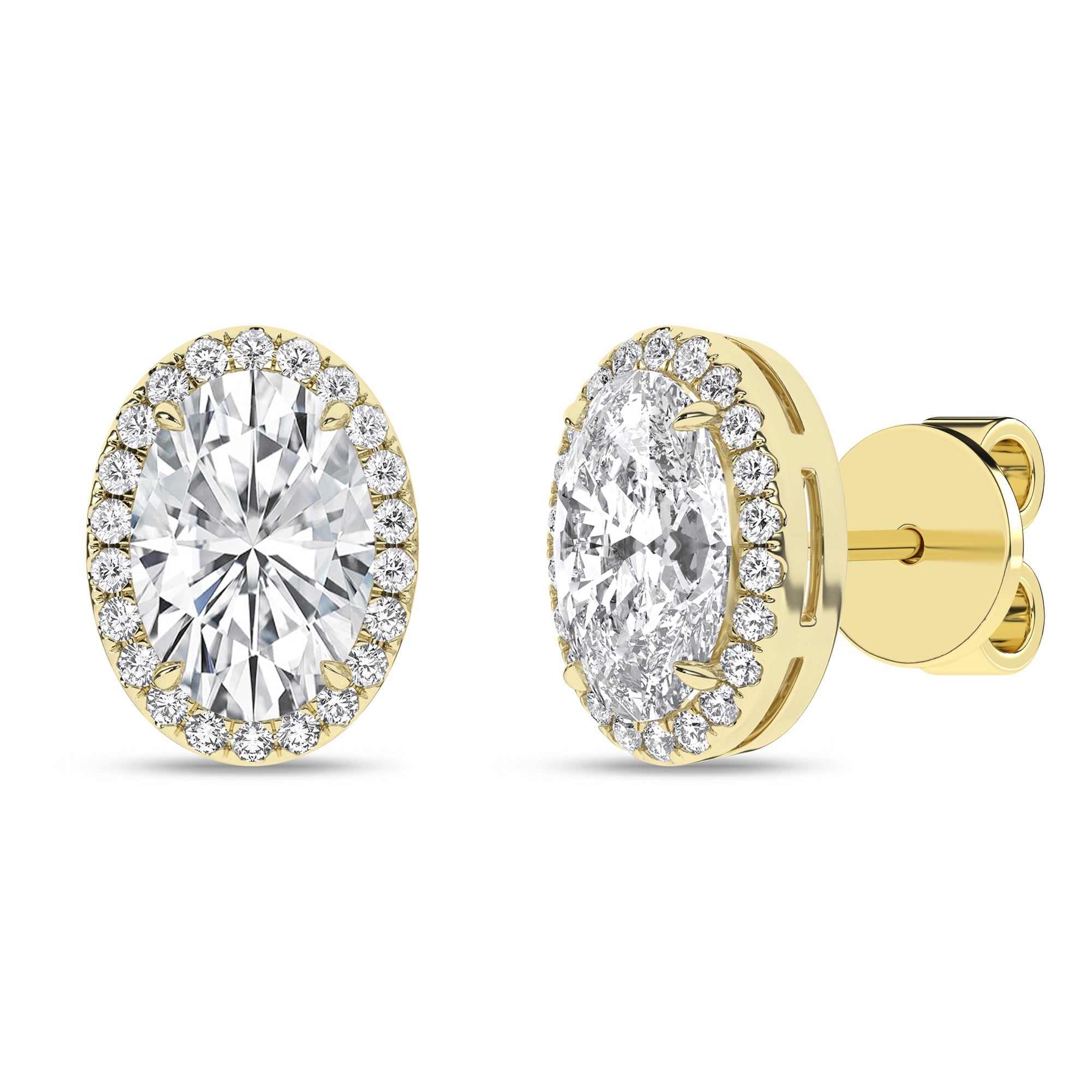 Halo Stud Earrings (Oval) - Oz's Jewelers by The Hickory Jewelry Company